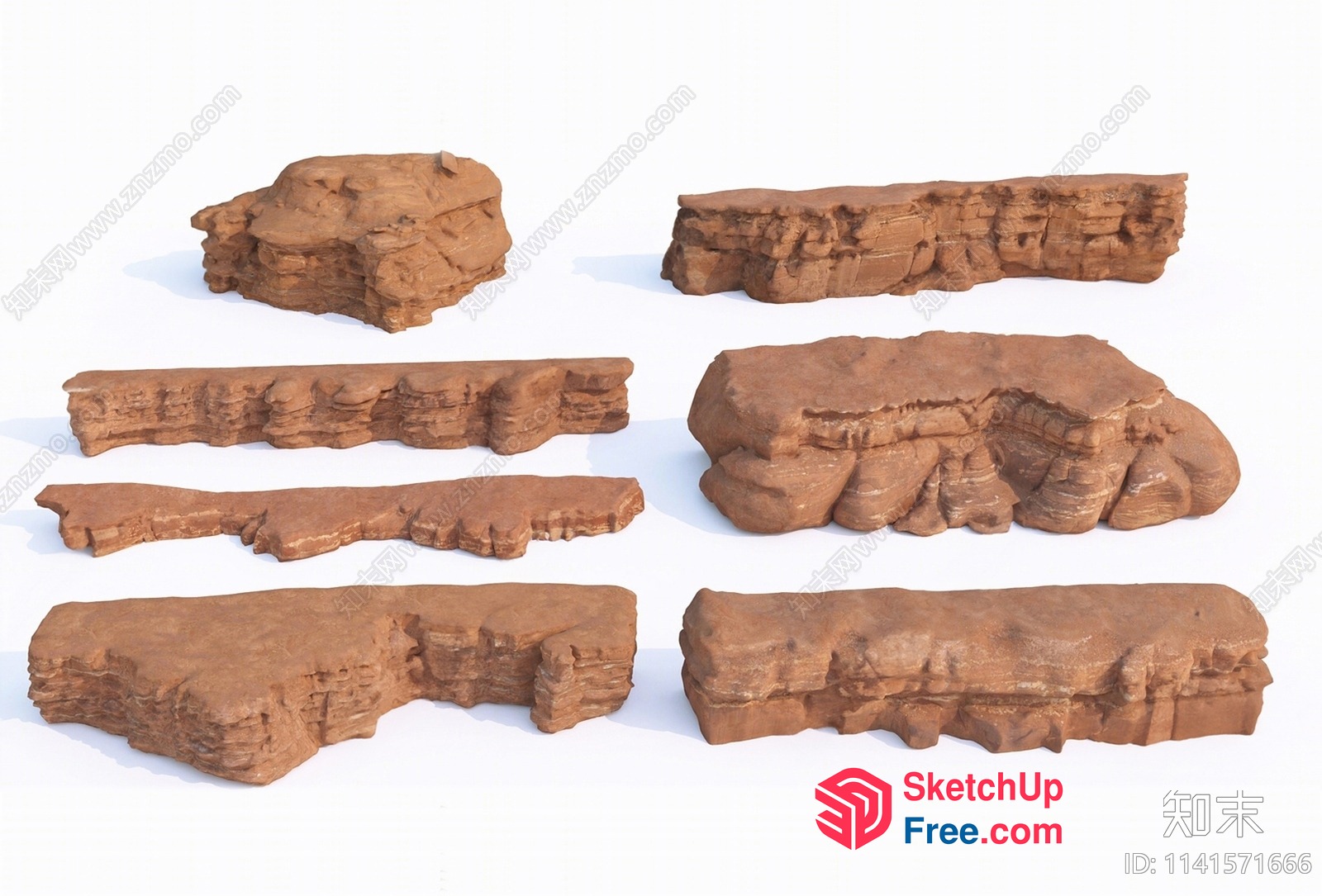 Rough Edged Rock Formations 3D SketchUp File