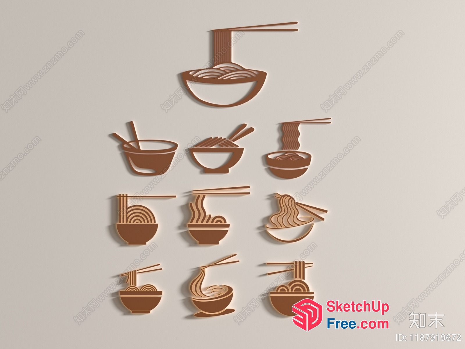Various Noodle Bowls 3D SketchUp File