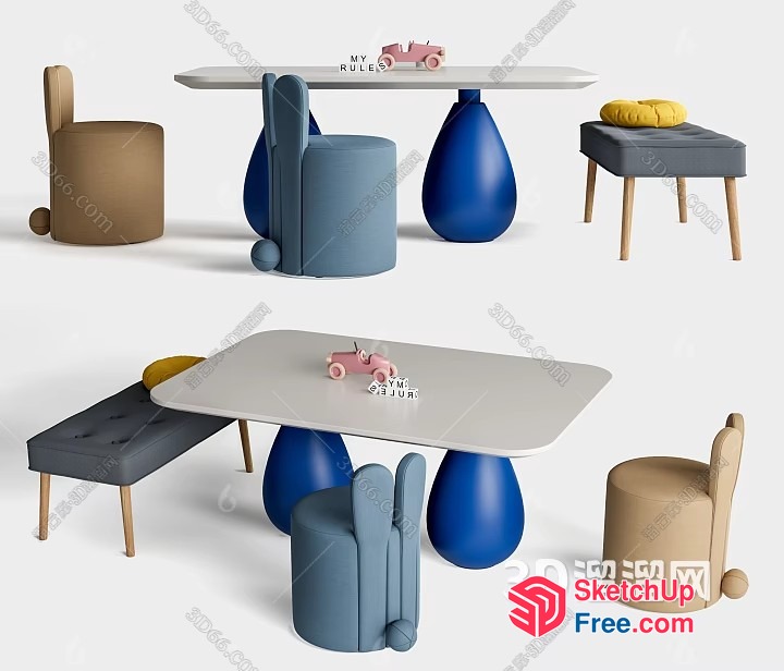 Modern Minimalist Furniture And Decor 3D SketchUp File