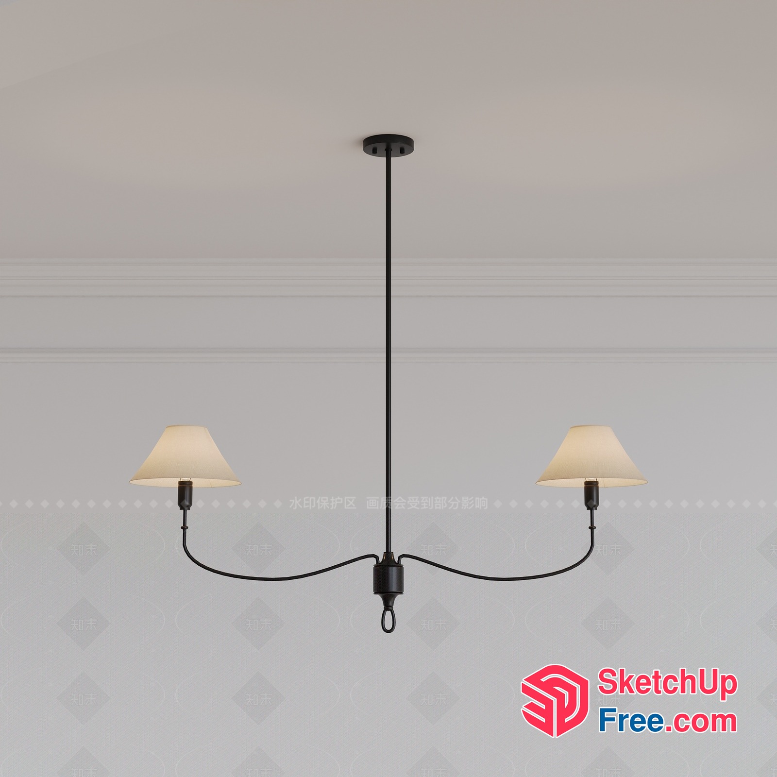 Classic Double-Sided Chandelier 3D SketchUp File