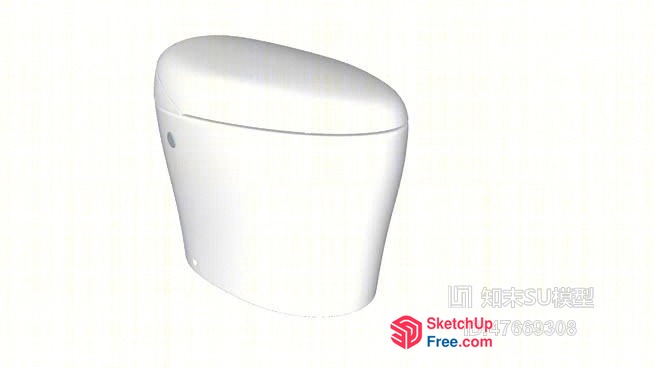 White Wall-Mounted Toilet 3D SketchUp File
