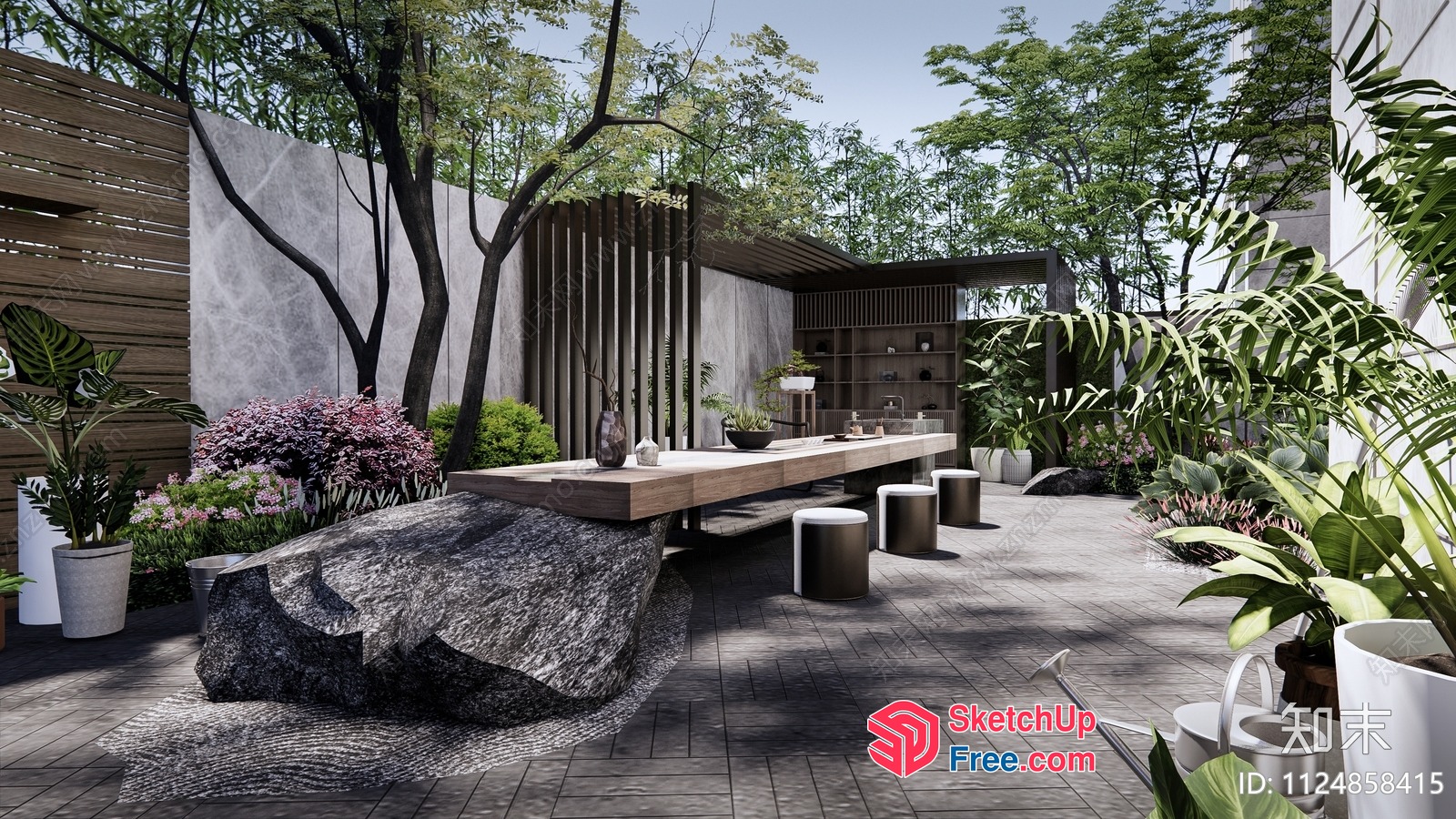 Modern Outdoor Garden Decor 3D SketchUp File