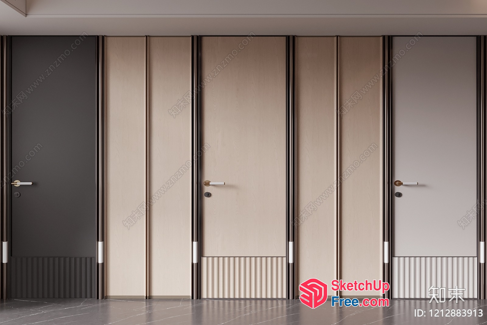 Modern Door Design With Elegant Hardware 3D SketchUp File