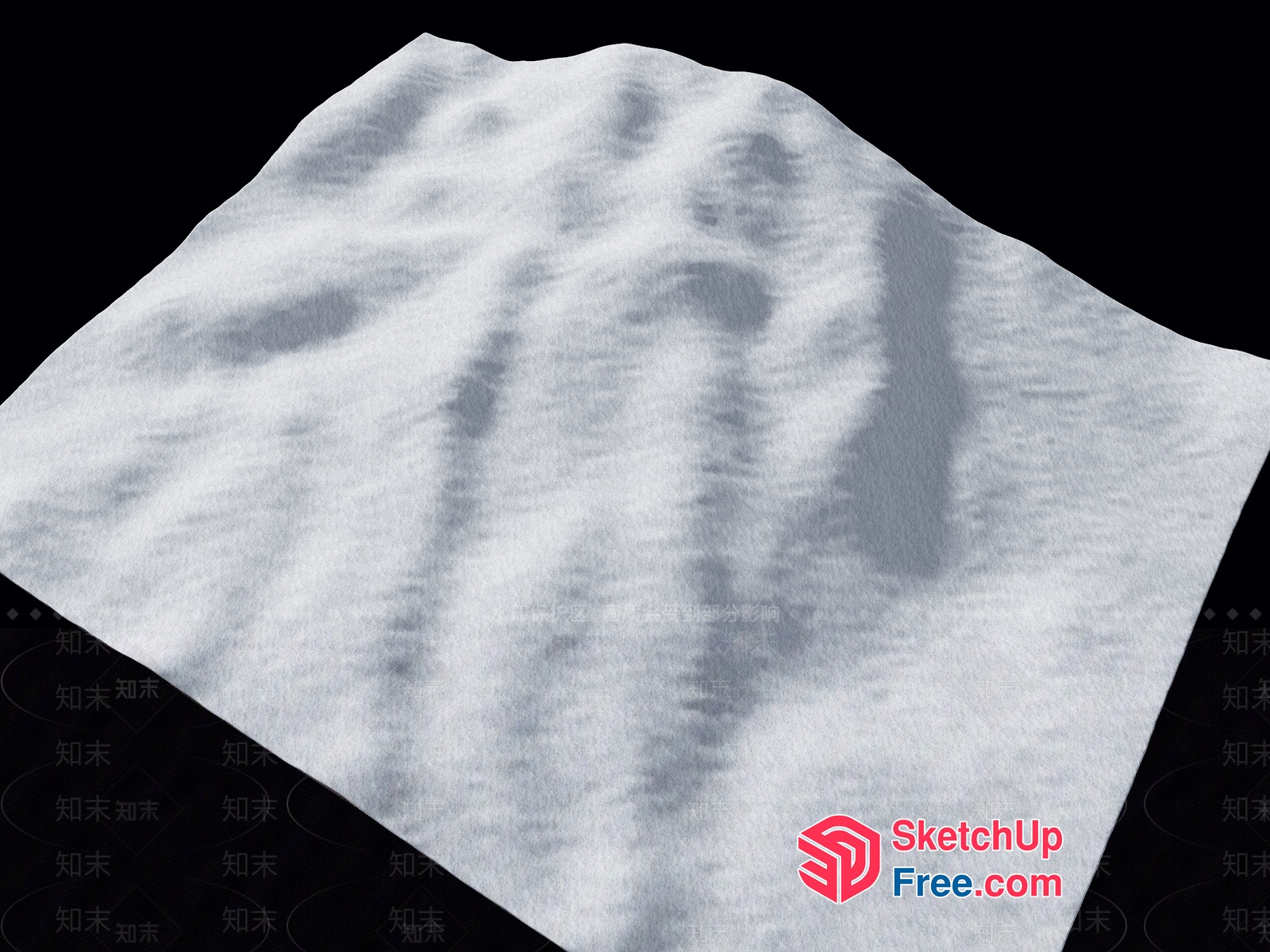Snowy Mountain Terrain 3D SketchUp File
