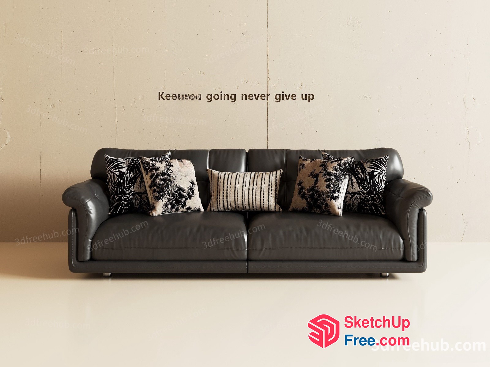 A Minimalist Interior With A Bold Quote 3D SketchUp File