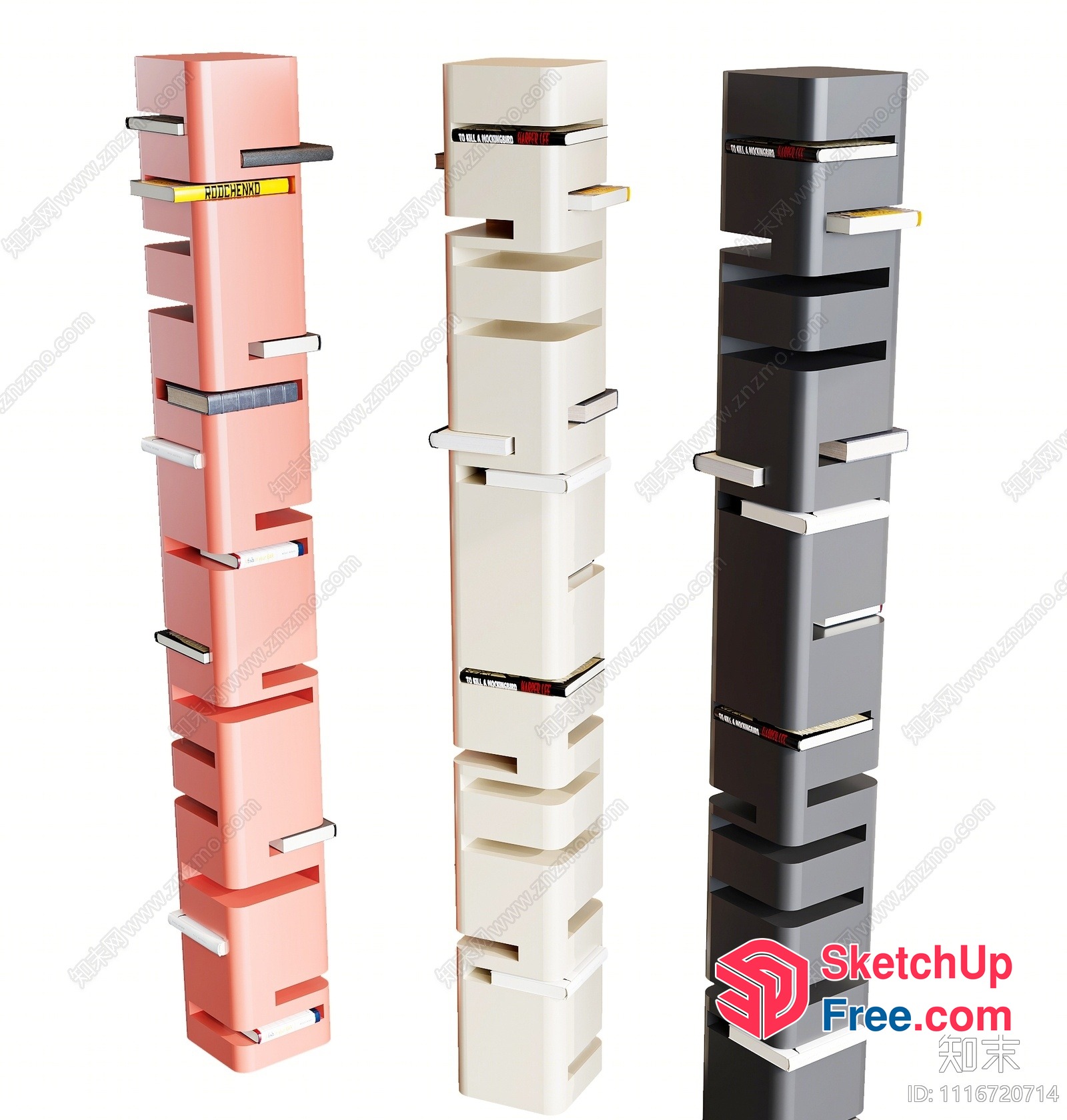Stacked Pillars With Integrated Shelves 3D SketchUp File