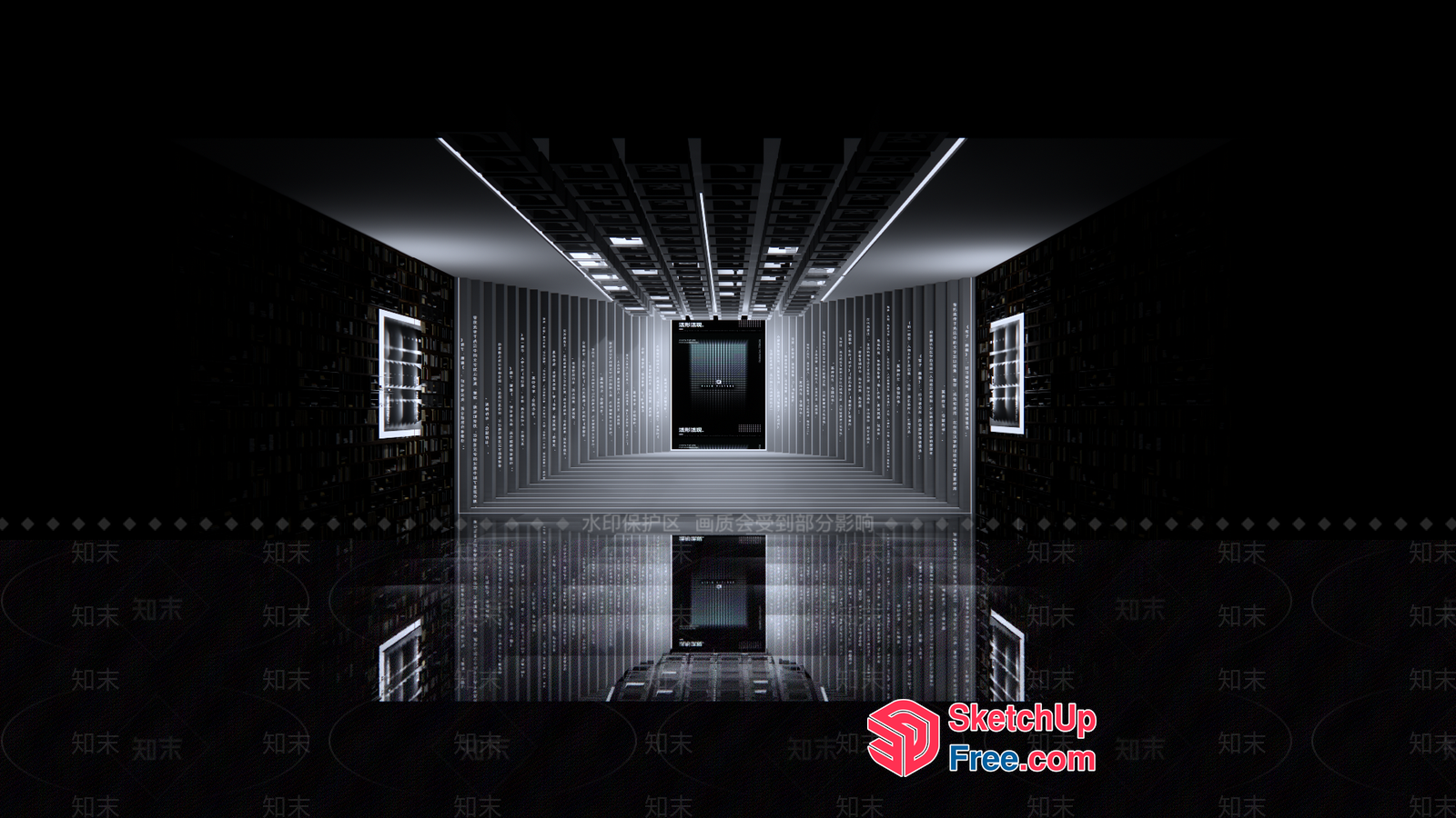 Futuristic Elevator Staircase 3D SketchUp File