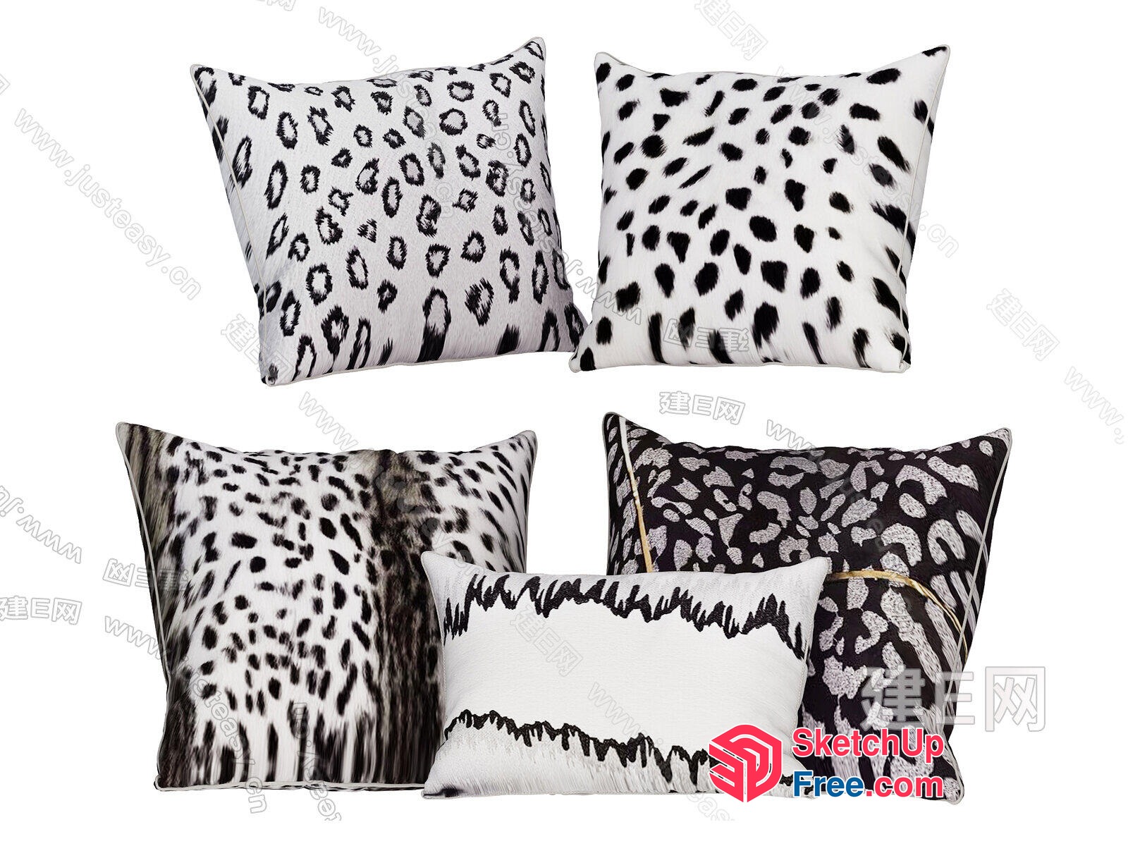 Animal Print Pillows 3D SketchUp File