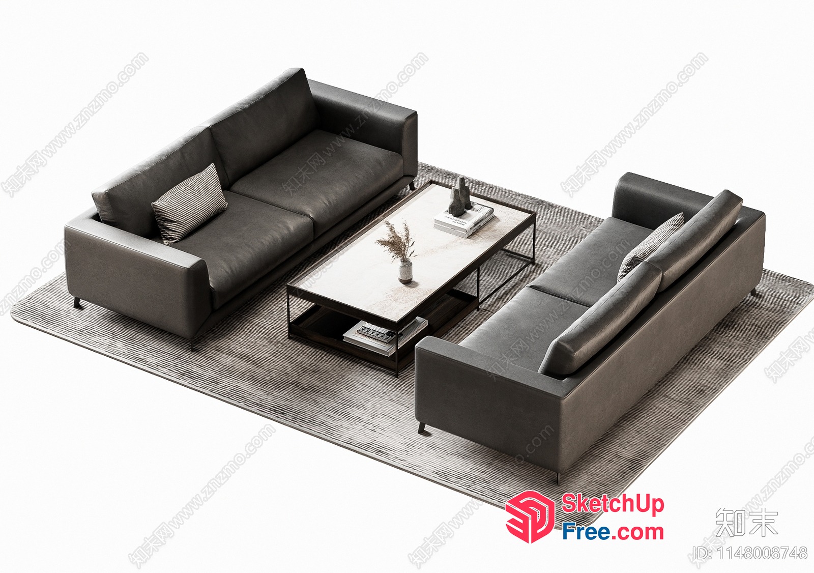 Modern Living Room Furniture Set 3D SketchUp File