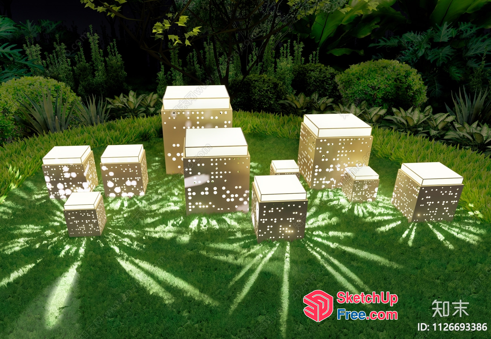 Modern Outdoor Lighting Decor 3D SketchUp File