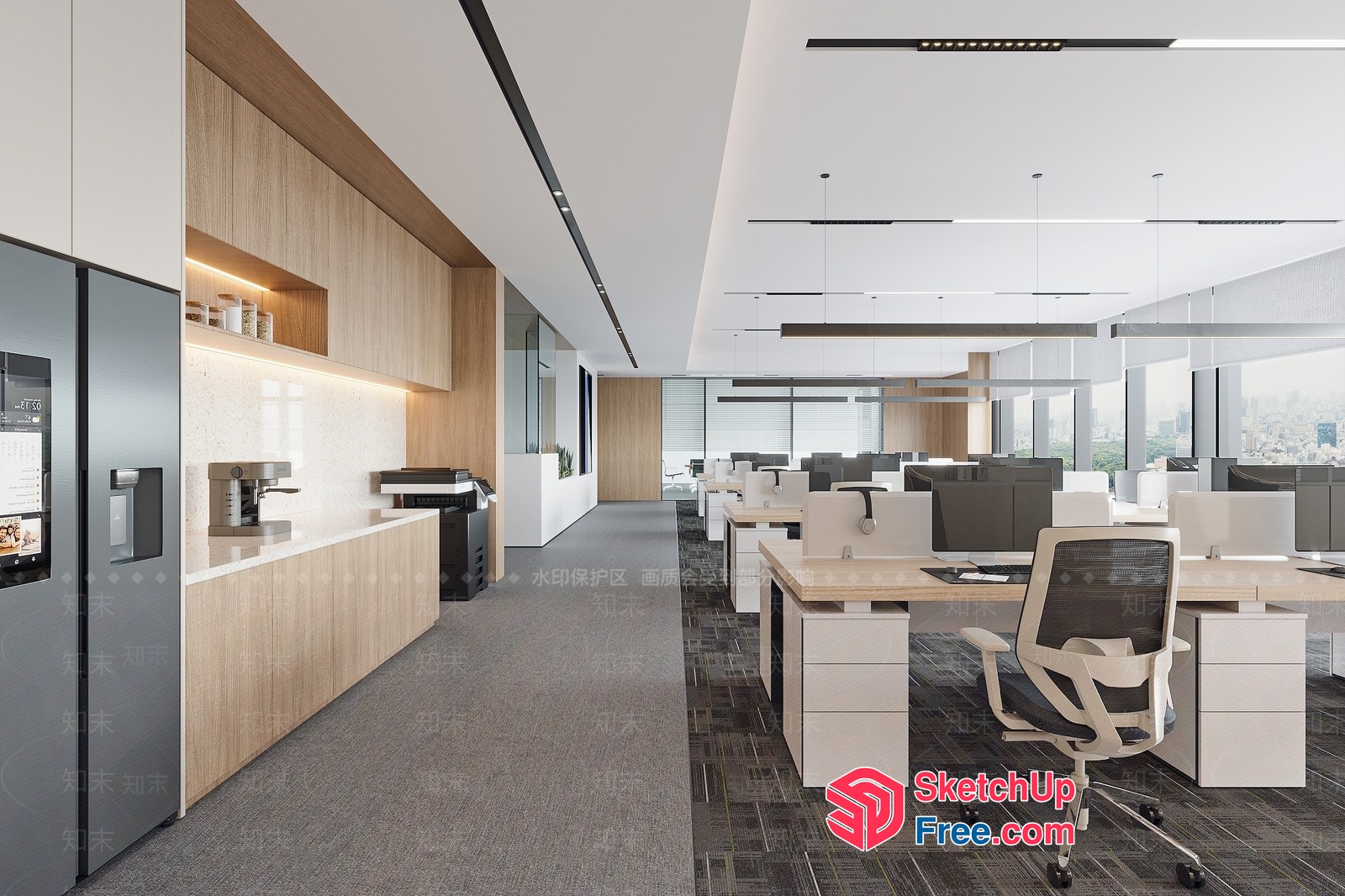 Modern Office Space With Sleek Furniture And Natural Lighting 3D SketchUp File