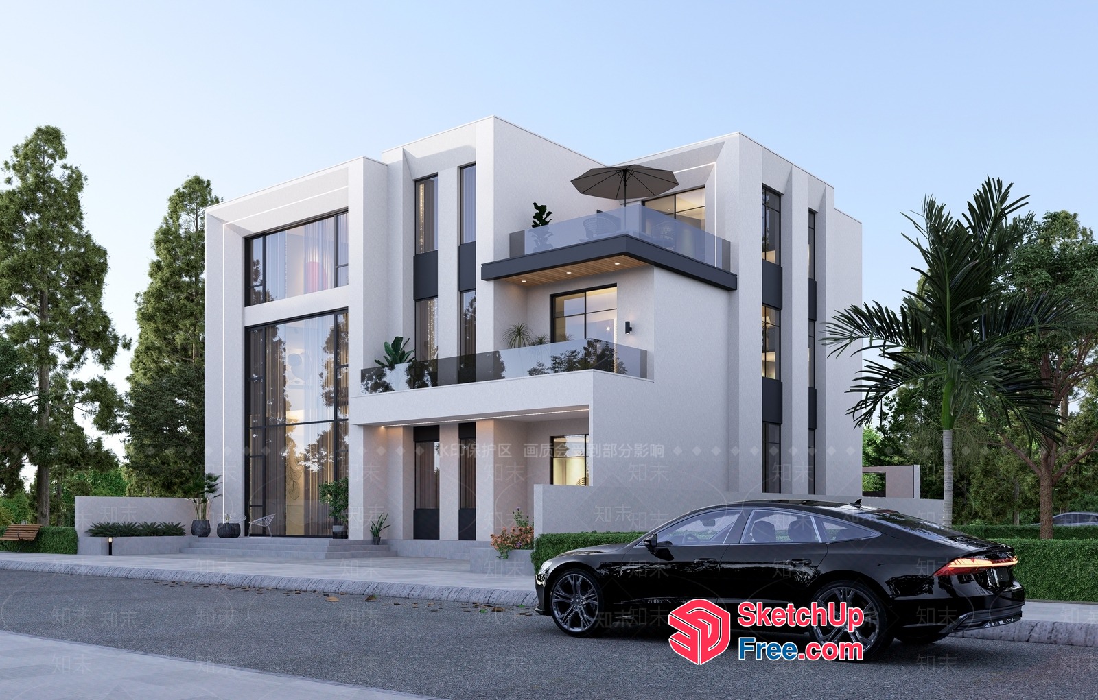 Modern Luxury Villa Exterior 3D SketchUp File