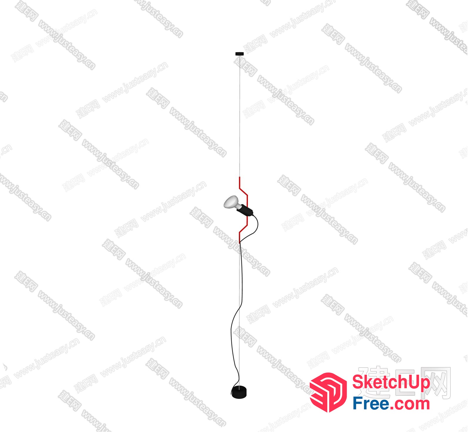 Simple Modern Floor Lamp With Adjustable Arm 3D SketchUp File
