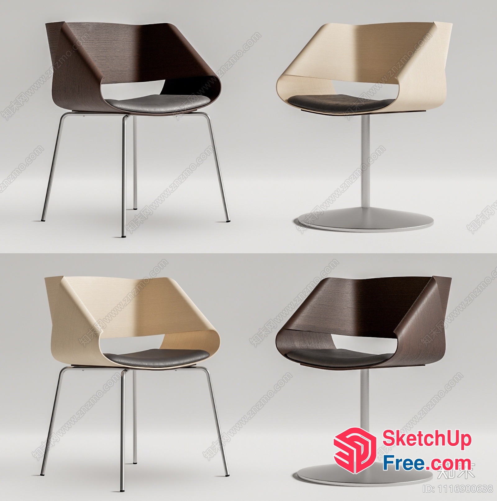 Modern Minimalist Office Chairs 3D SketchUp File