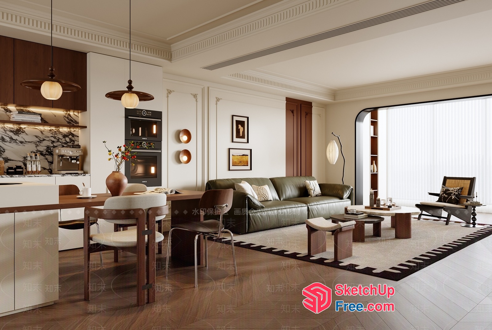 Elegant And Sophisticated Living Room Design 3D SketchUp File