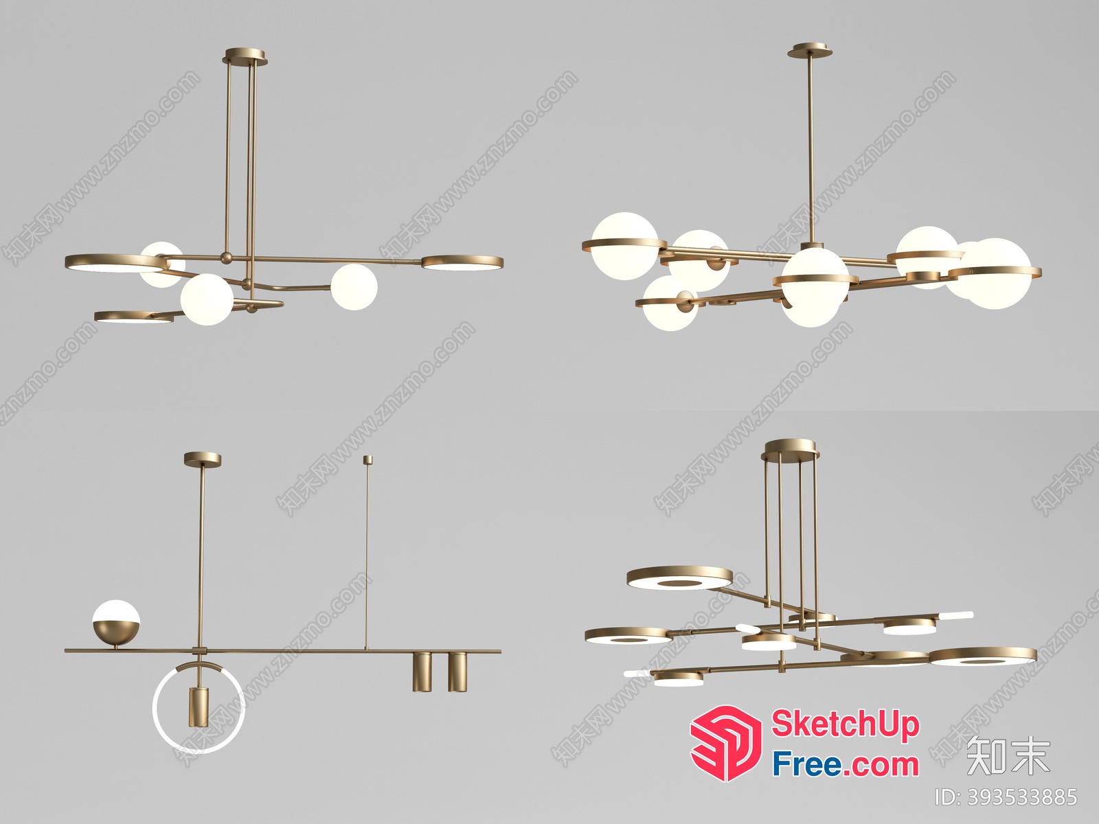 Contemporary Ceiling Light Fixtures 3D SketchUp File
