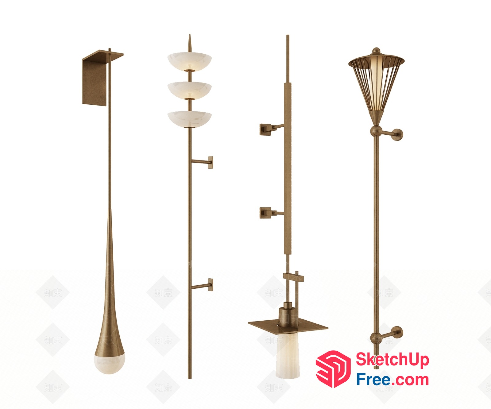 Elegant Modern Wall Lighting Fixtures 3D SketchUp File