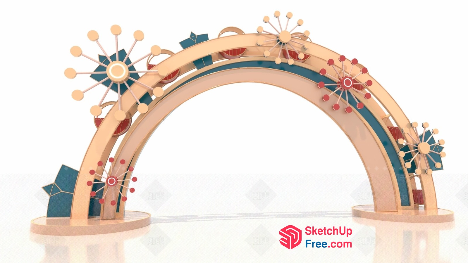 Vibrant Archway With Colorful Accents And Decorative Elements 3D SketchUp File