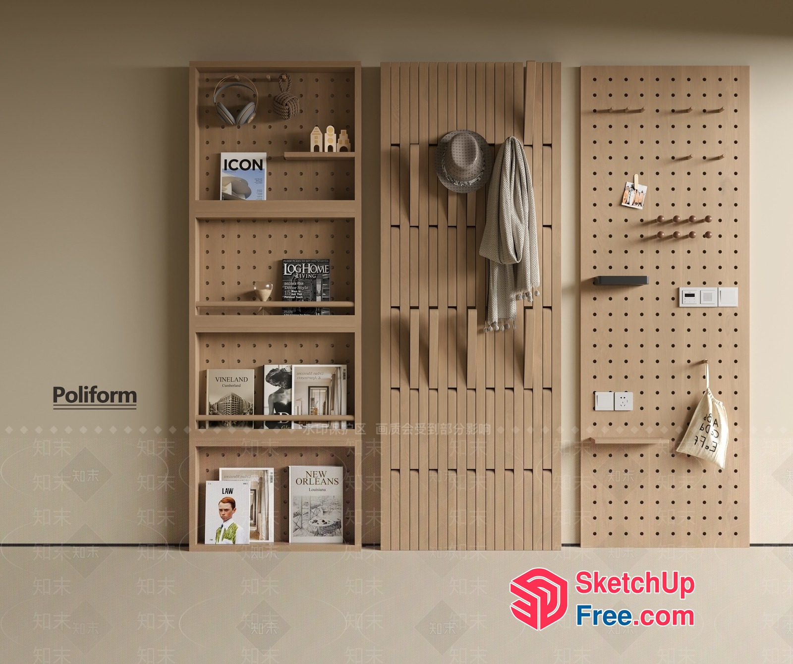 Modern Minimalist Shelving System 3D SketchUp File