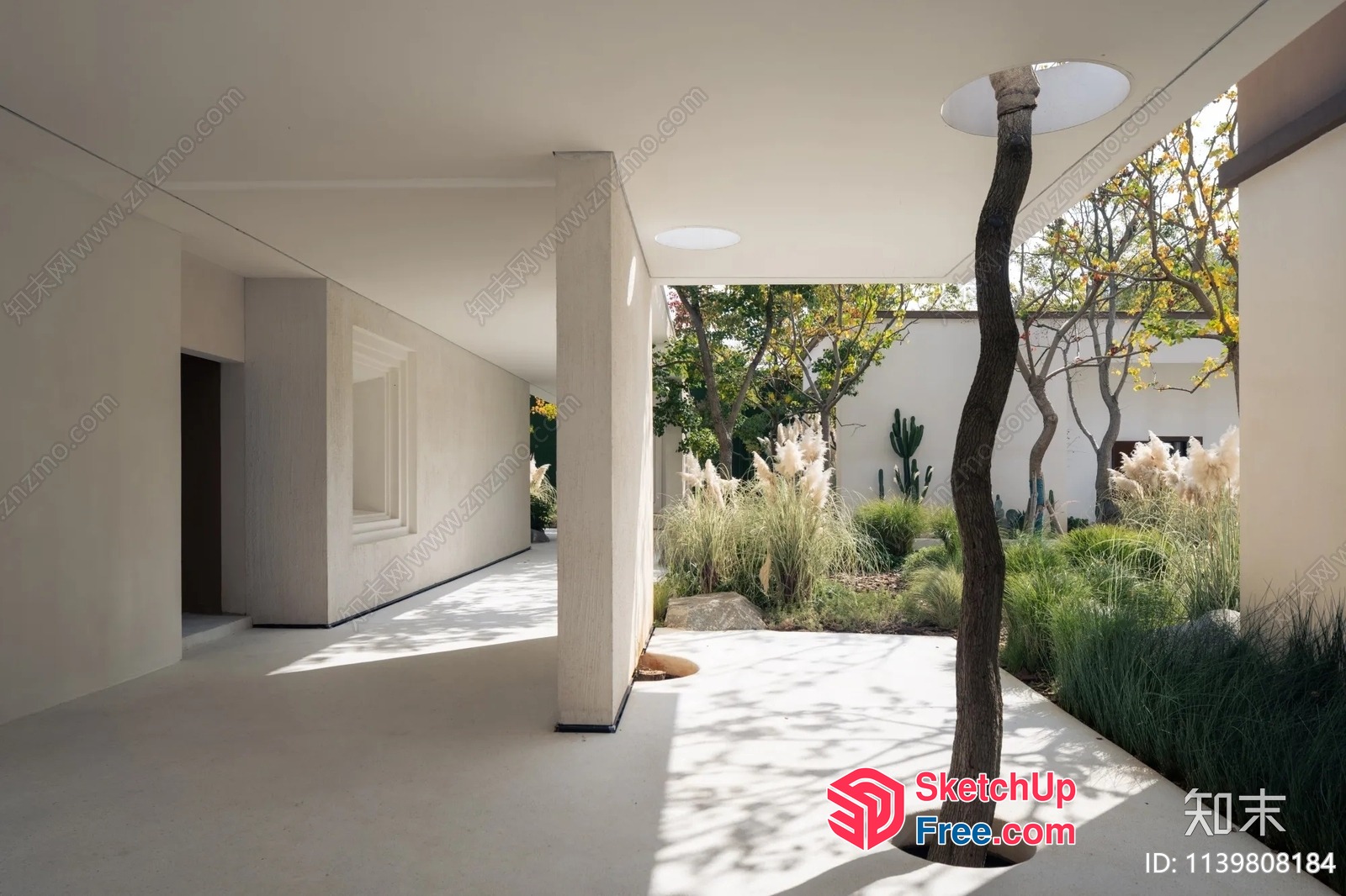 Sleek Modern Architecture With Natural Elements 3D SketchUp File