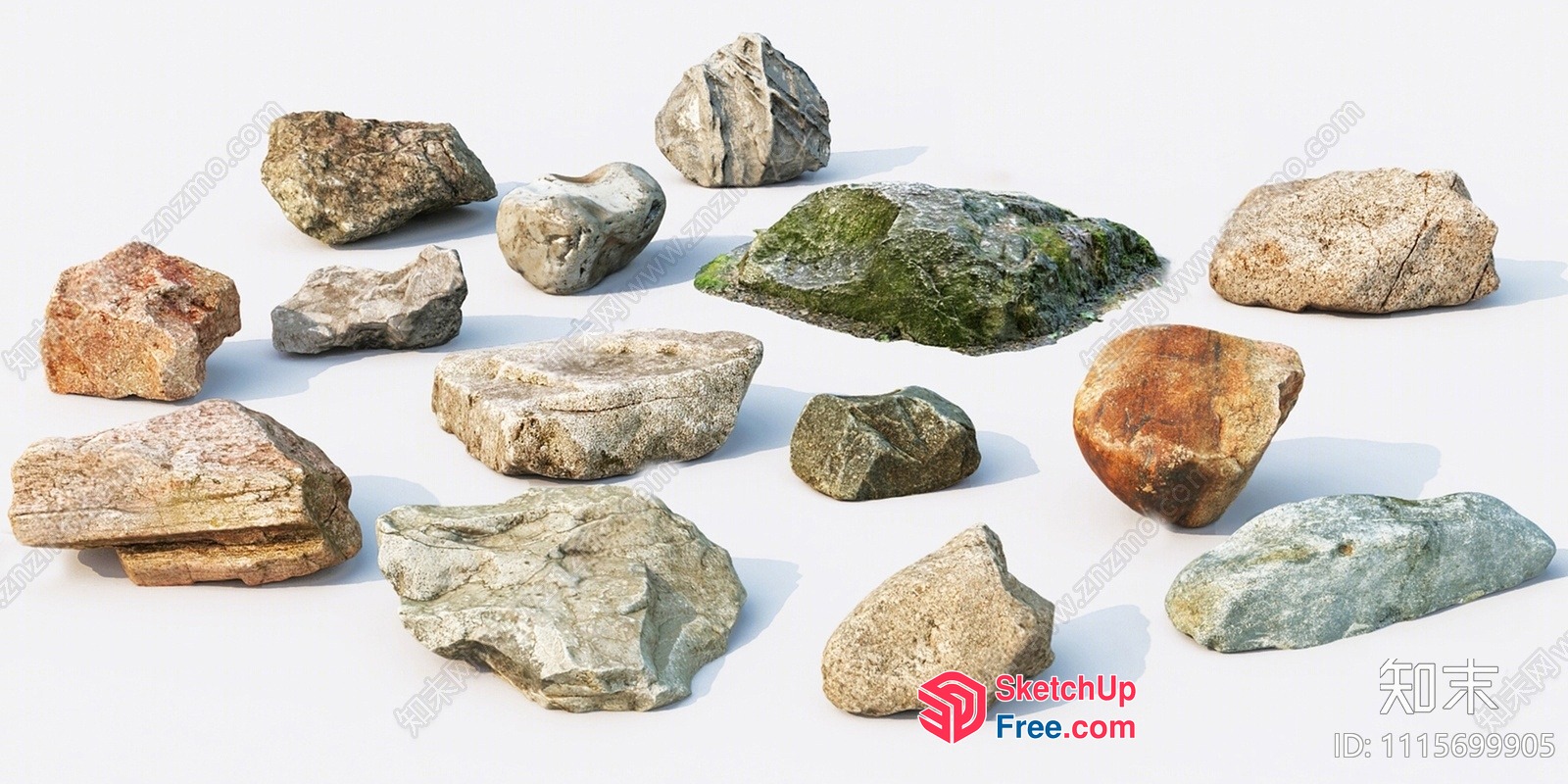 Natural Stone Rocks Collection 3D SketchUp File