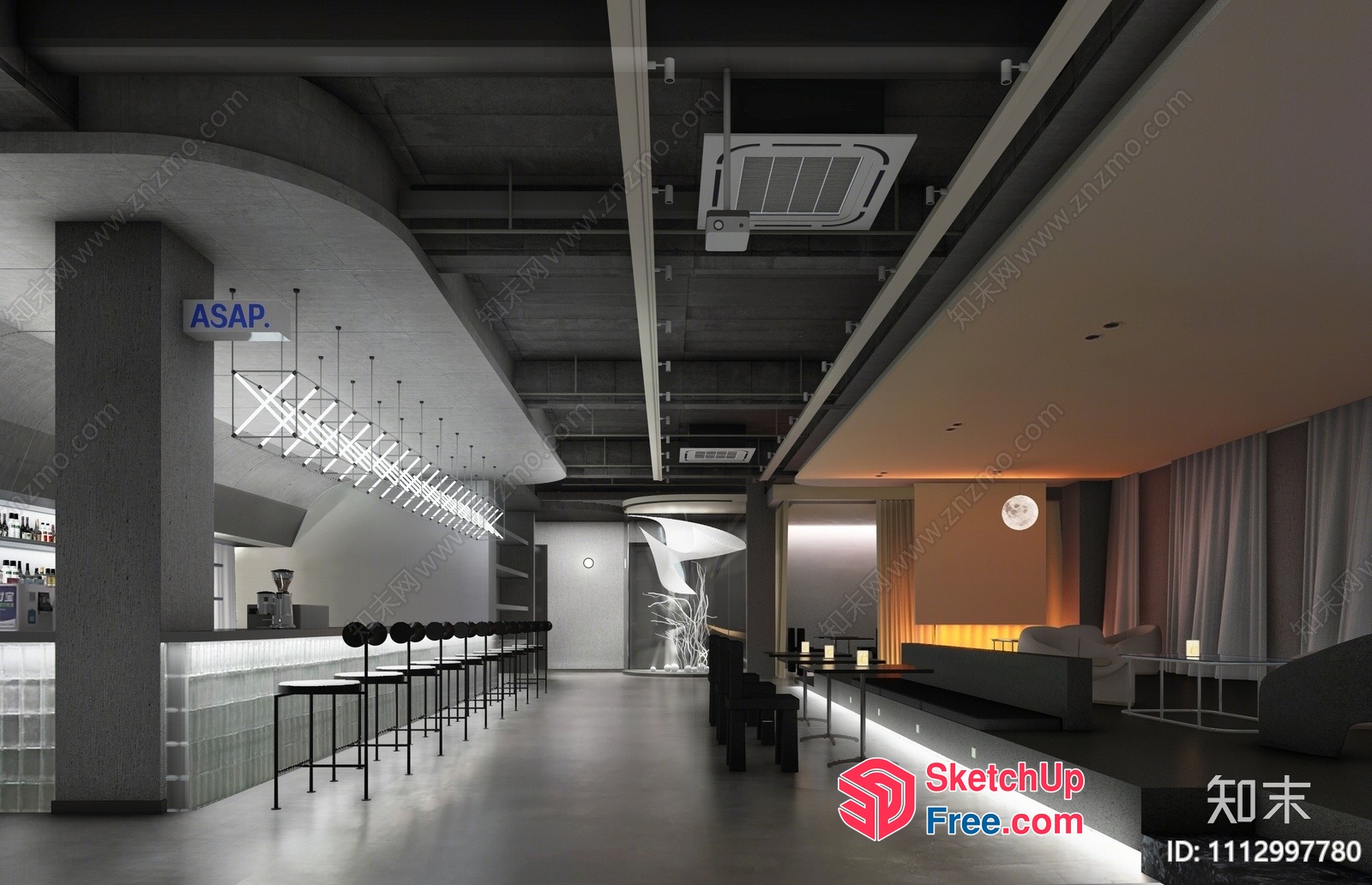 Modern Industrial Style Interior Design 3D SketchUp File