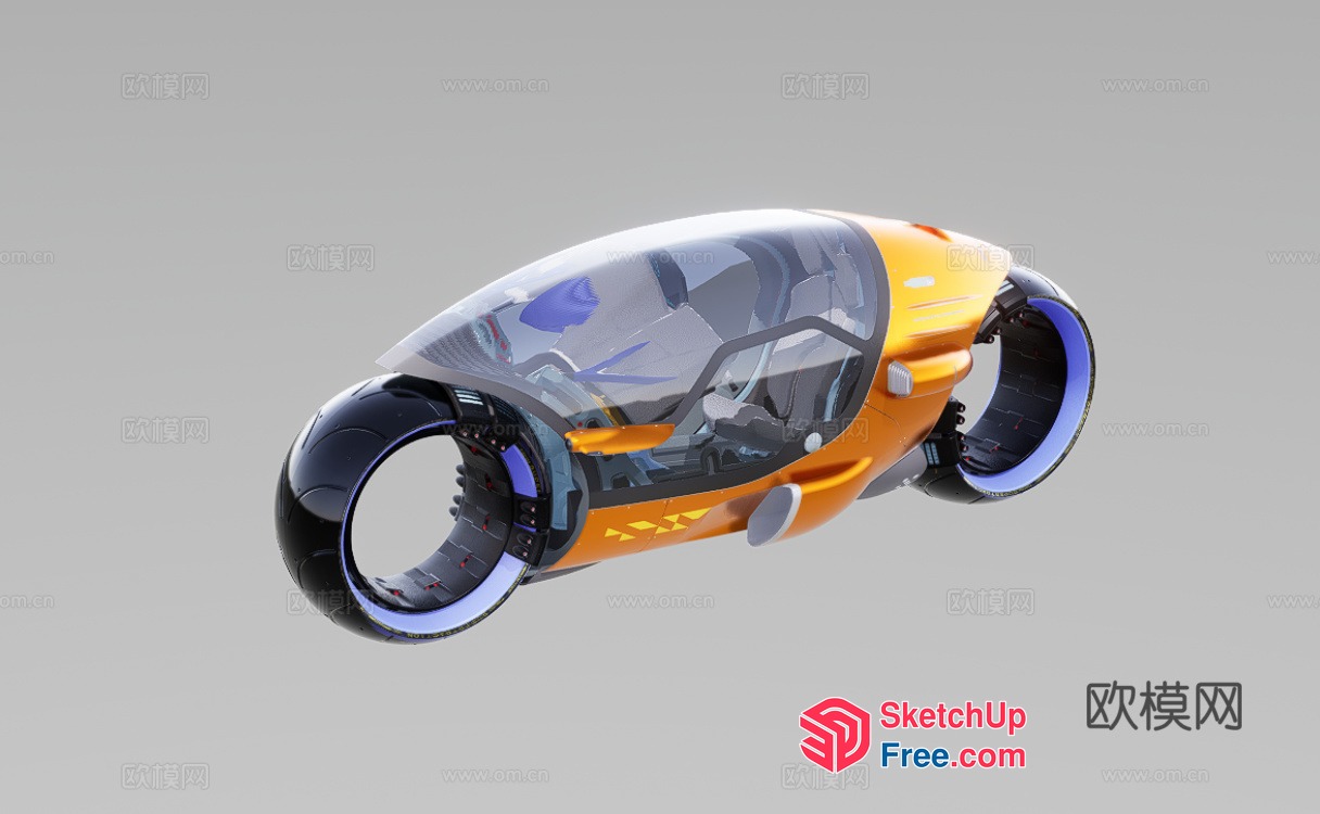 Futuristic Space Capsule Vehicle 3D SketchUp File