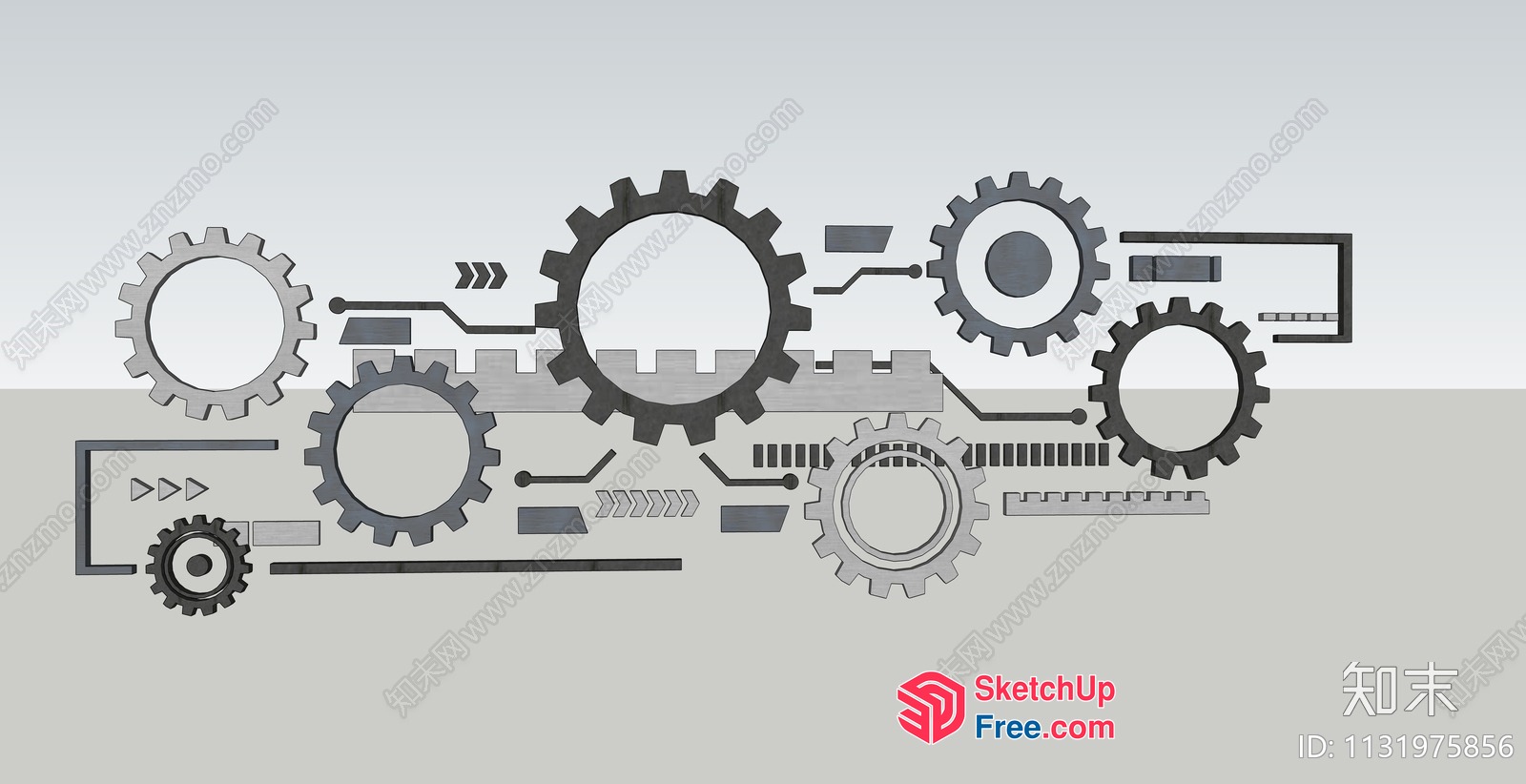 Industrial Style Gear Decorations 3D SketchUp File