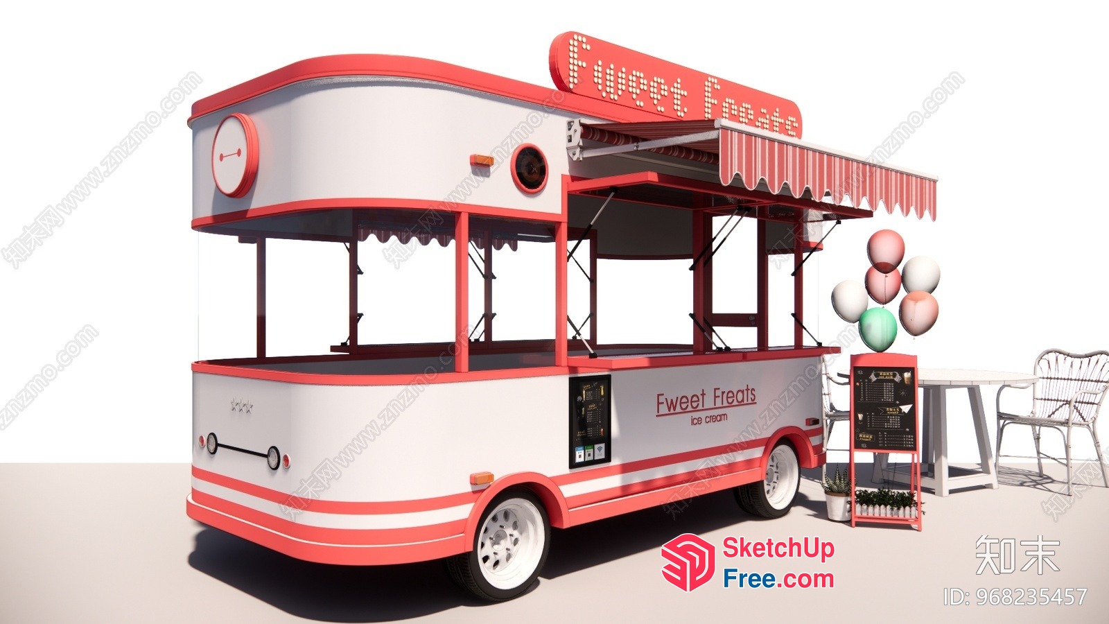 Ice Cream Truck For Sale 3D SketchUp File