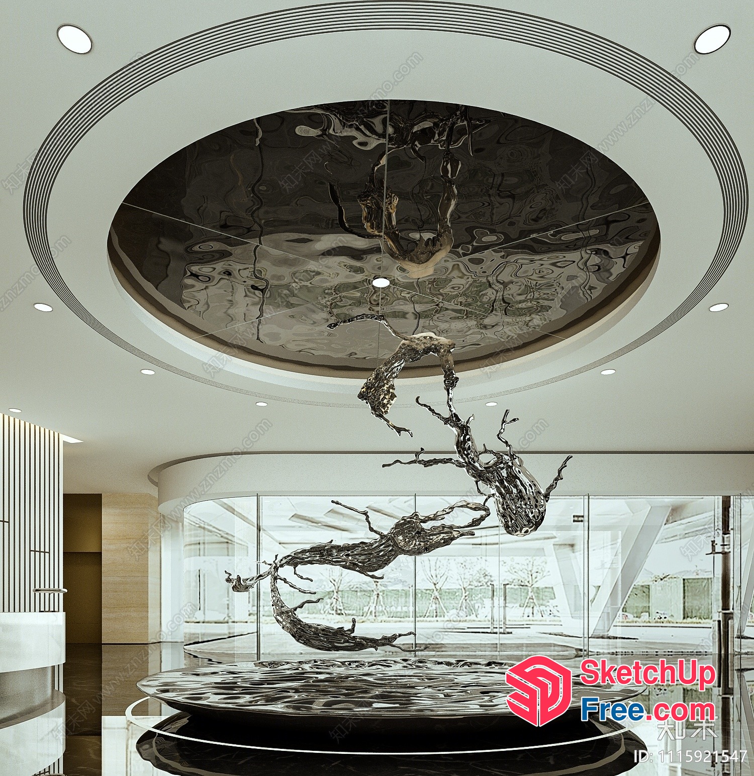 Circular Ceiling And Stairway Design 3D SketchUp File