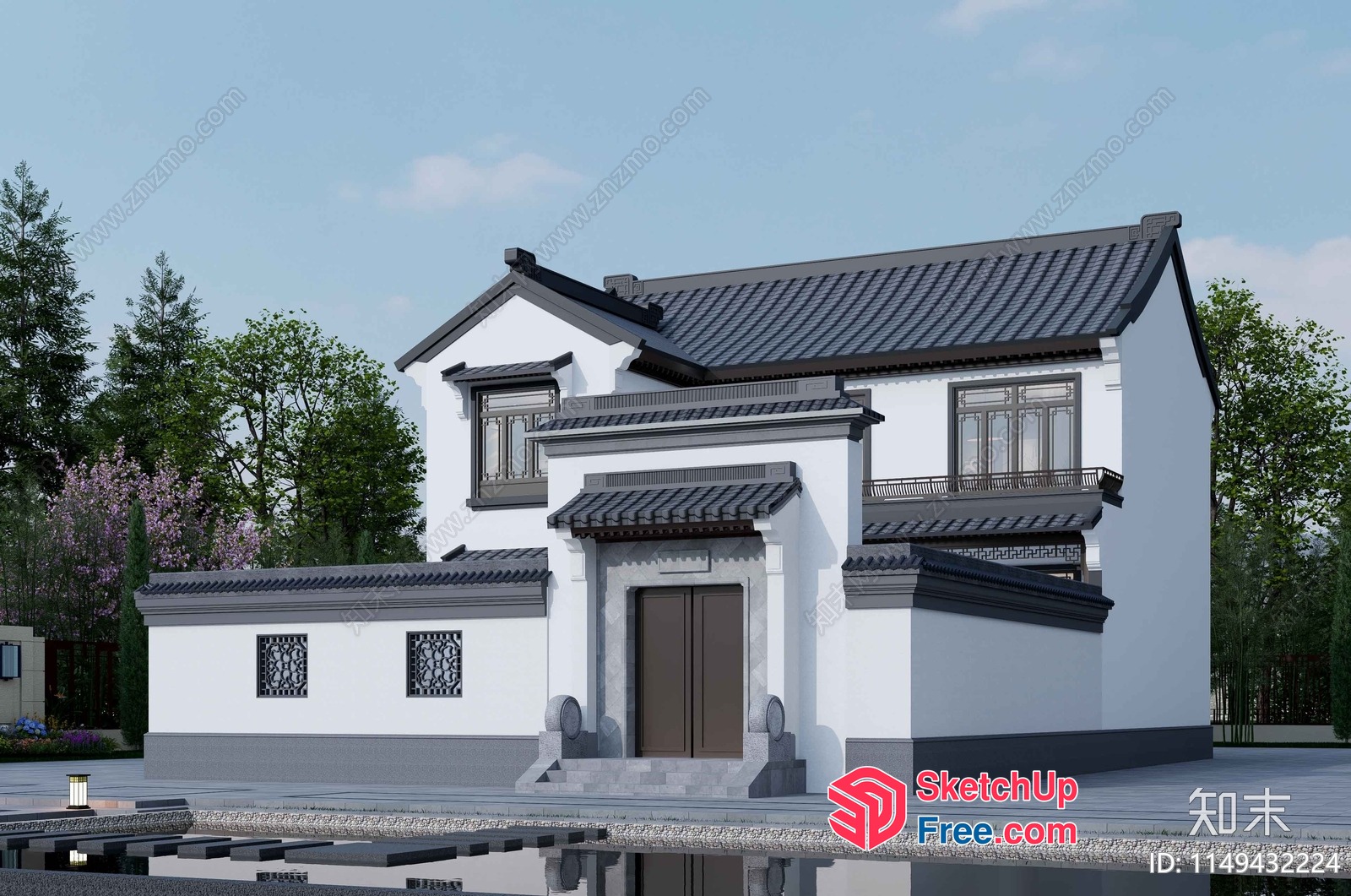 Traditional Chinese Style Exterior Villa 3D SketchUp File