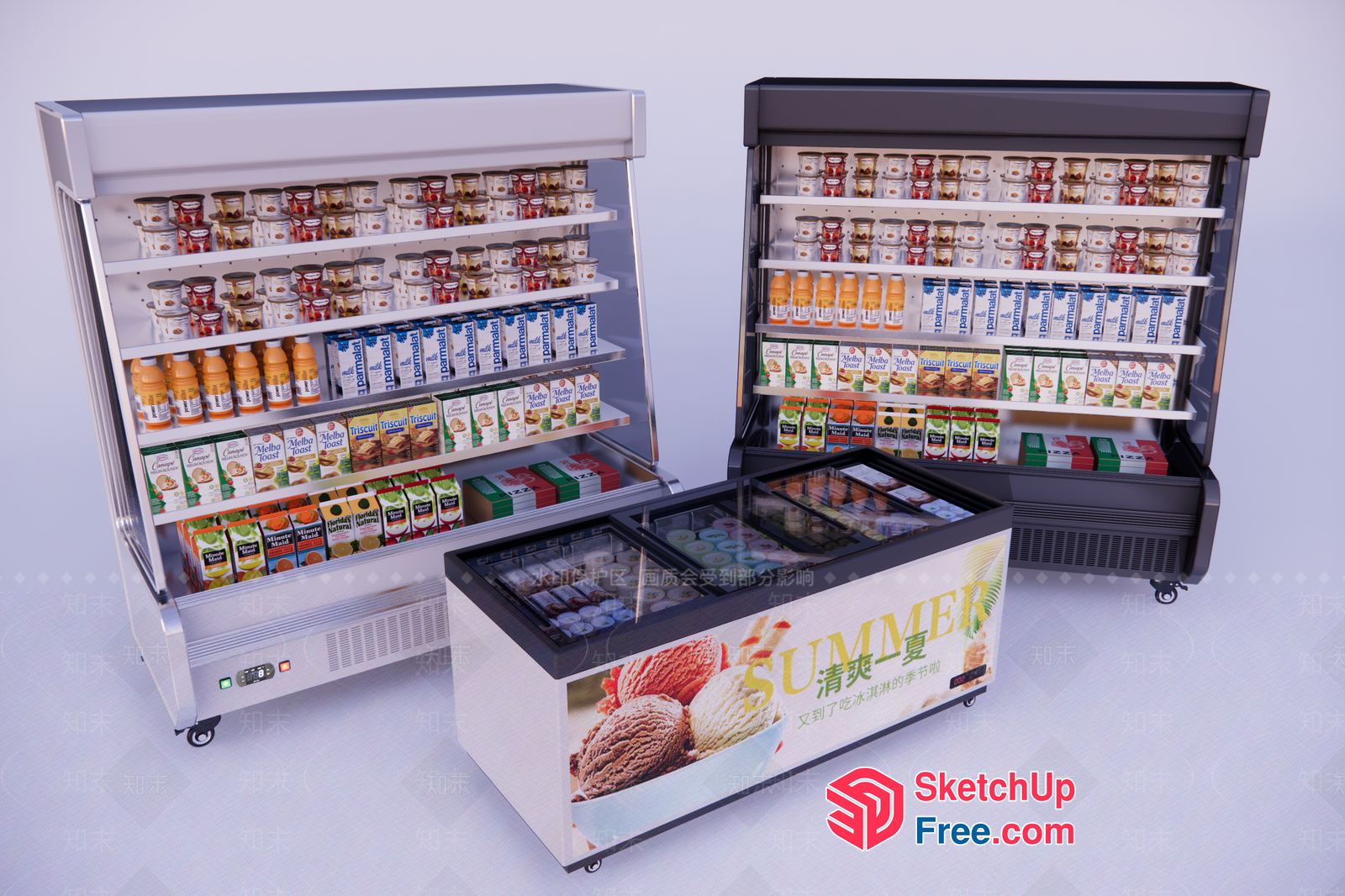 Ice Cream Freezer Display 3D SketchUp File