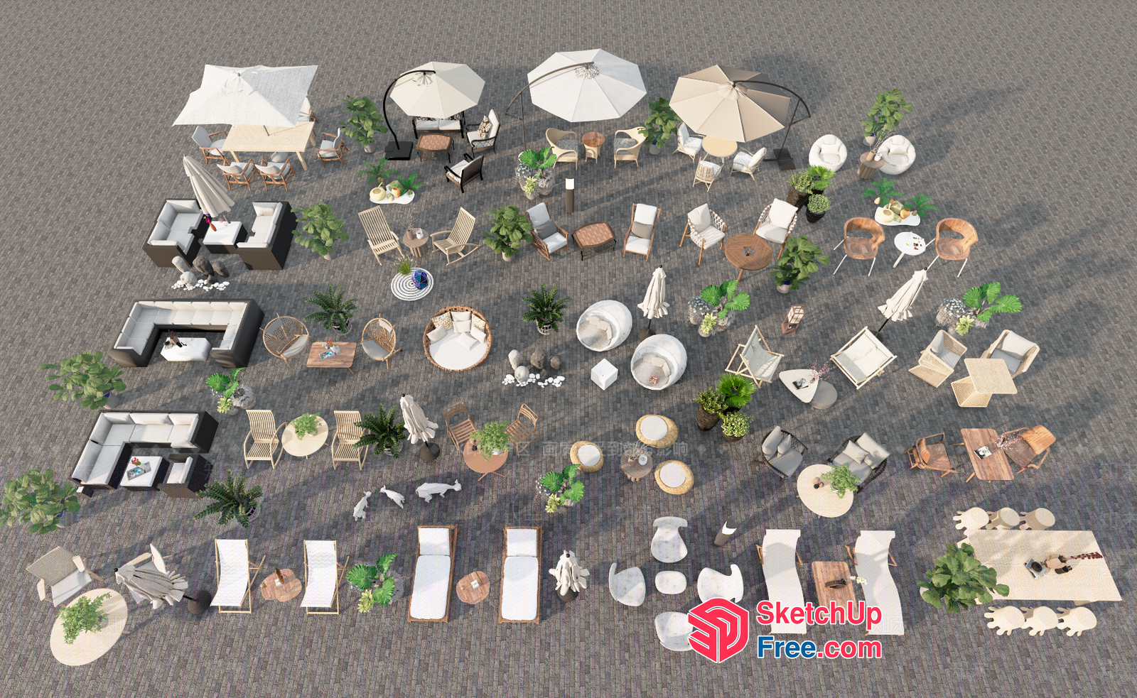 Outdoor Furniture And Decorations 3D SketchUp File