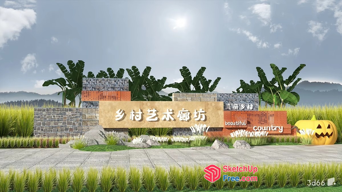 Exterior Signage For A Country-Themed Homestay 3D SketchUp File