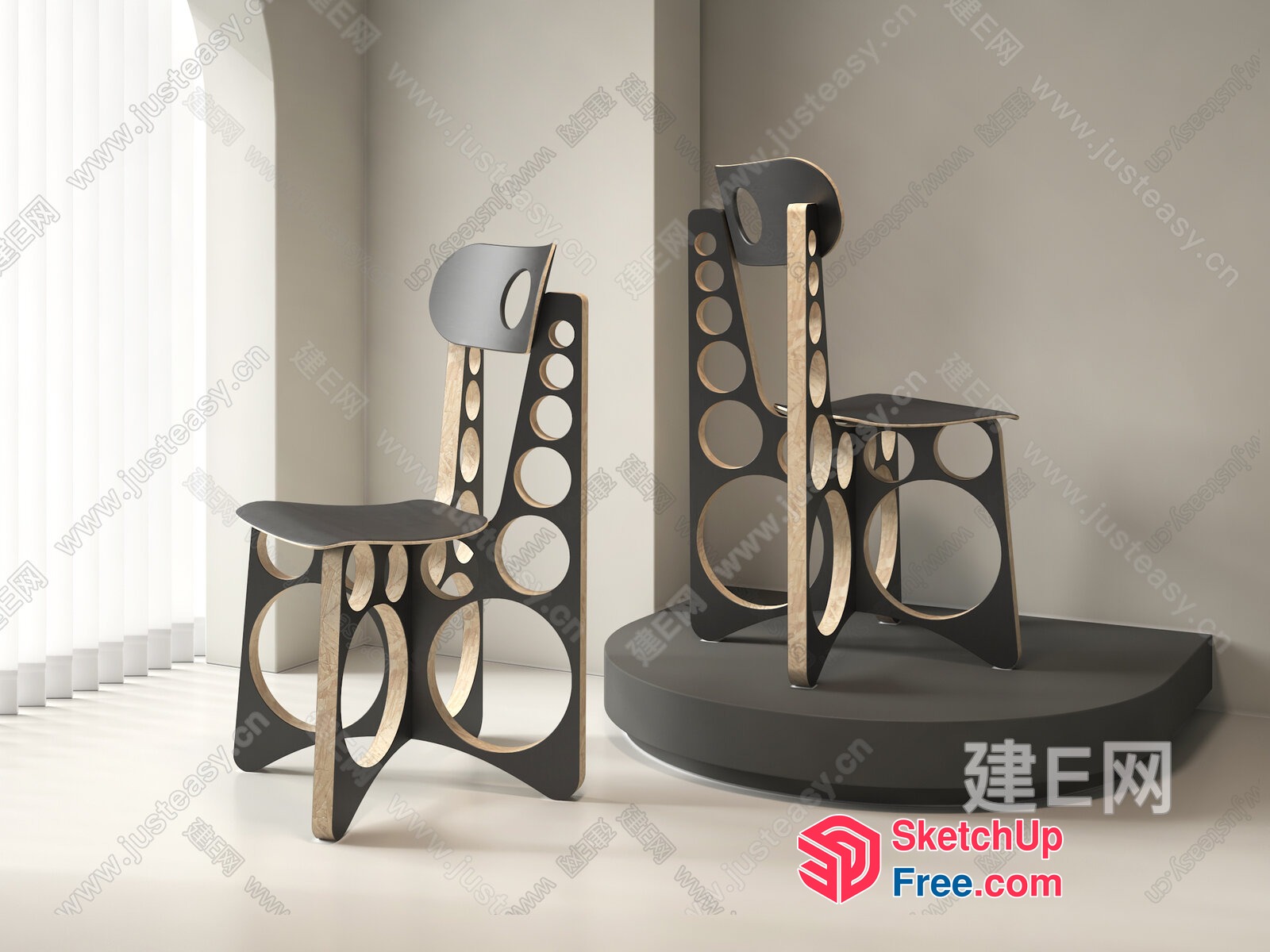 Modern Contemporary Furniture Pieces 3D SketchUp File