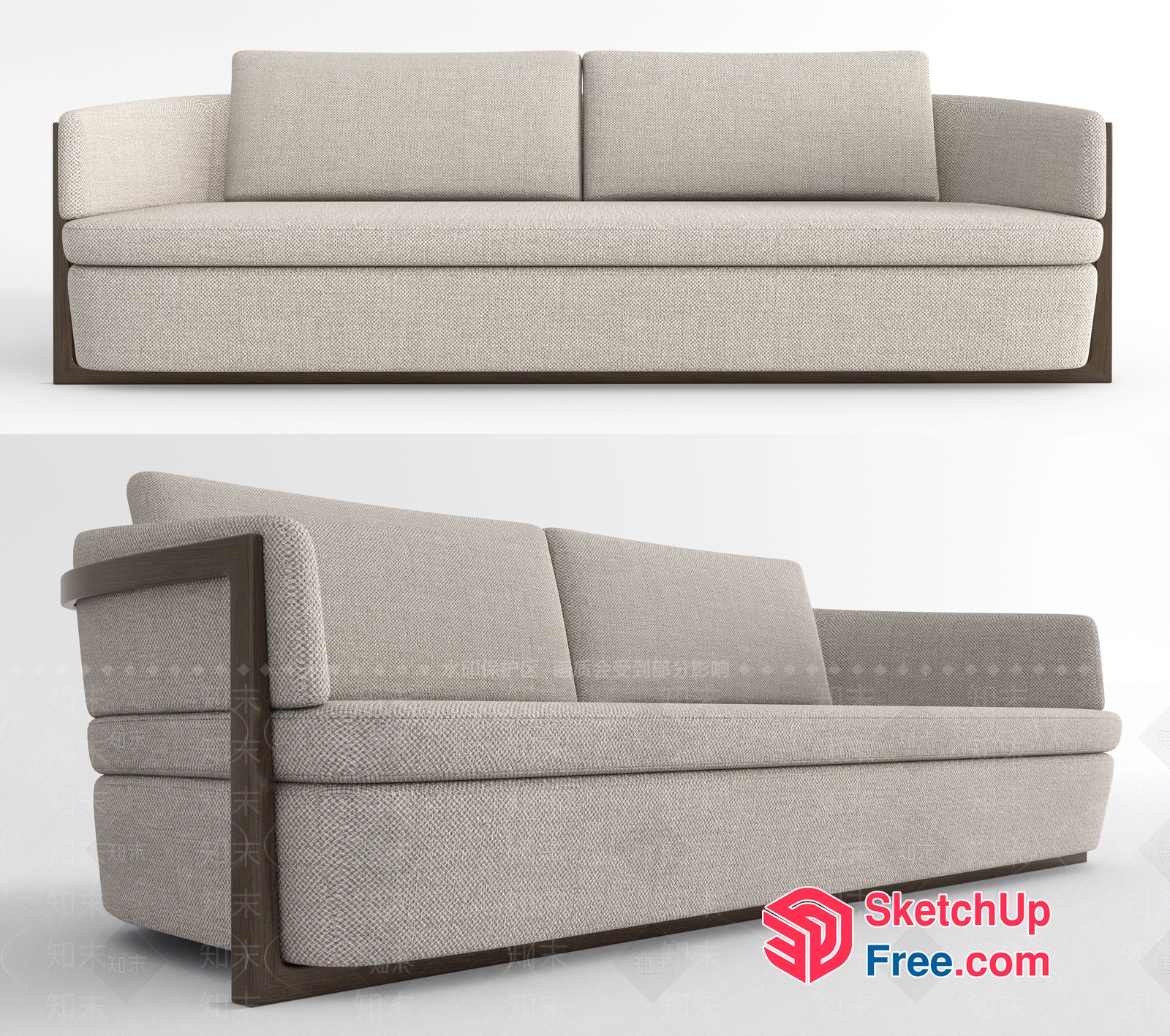 Modern Creamy Style Sofa 3D SketchUp File