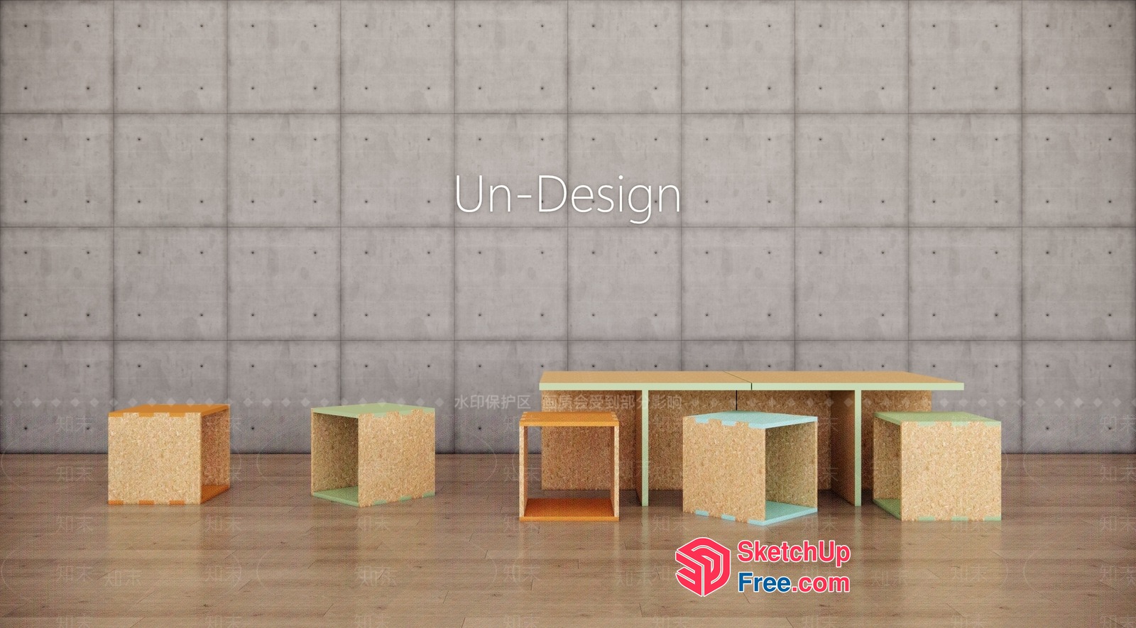 Minimalist Modern Furniture Set 3D SketchUp File