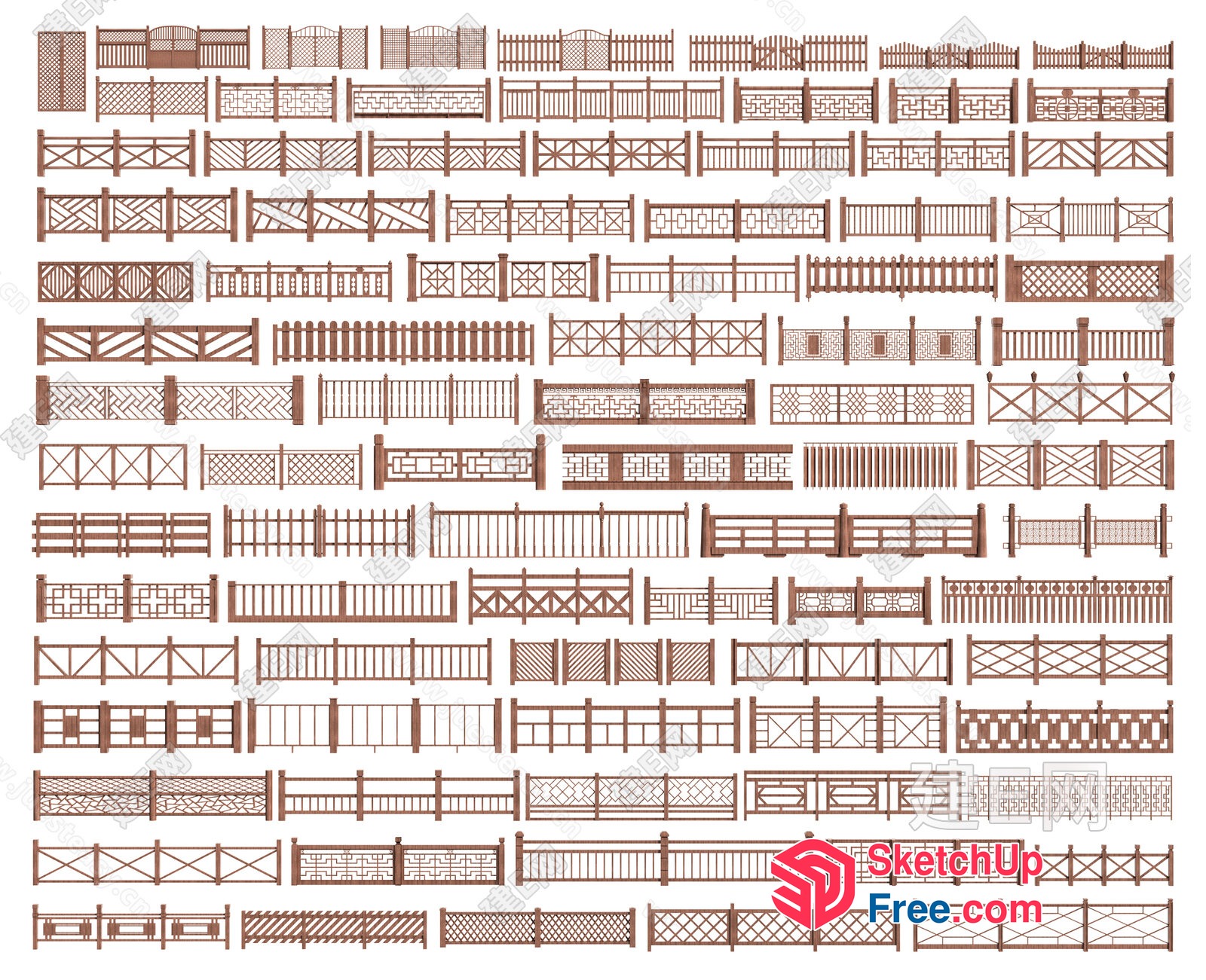 Ornate Wooden Fencing Designs 3D SketchUp File