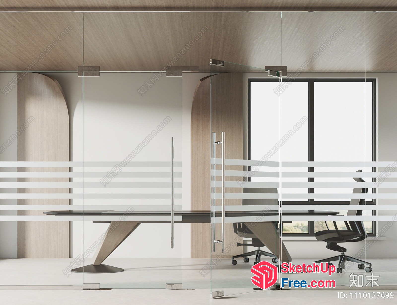 Modern Office Space With Sleek Glass Walls And Contemporary Furniture 3D SketchUp File