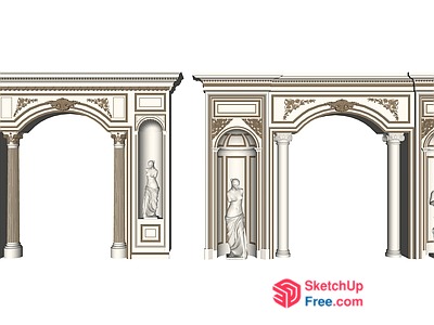 Elegant Classical Pillars And Doorway 3D SketchUp File