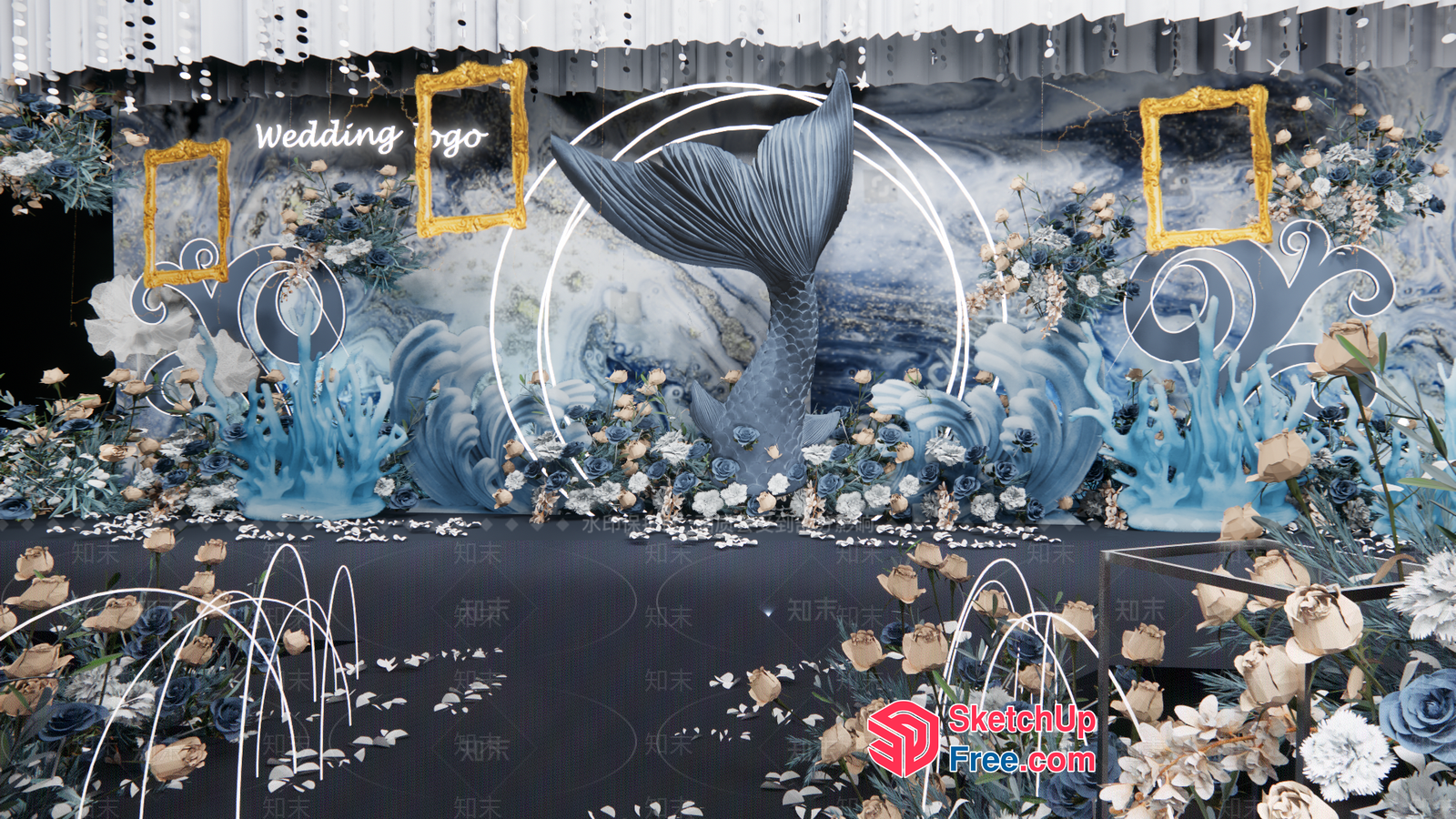 Elegant Mermaid Wedding Decor 3D SketchUp File