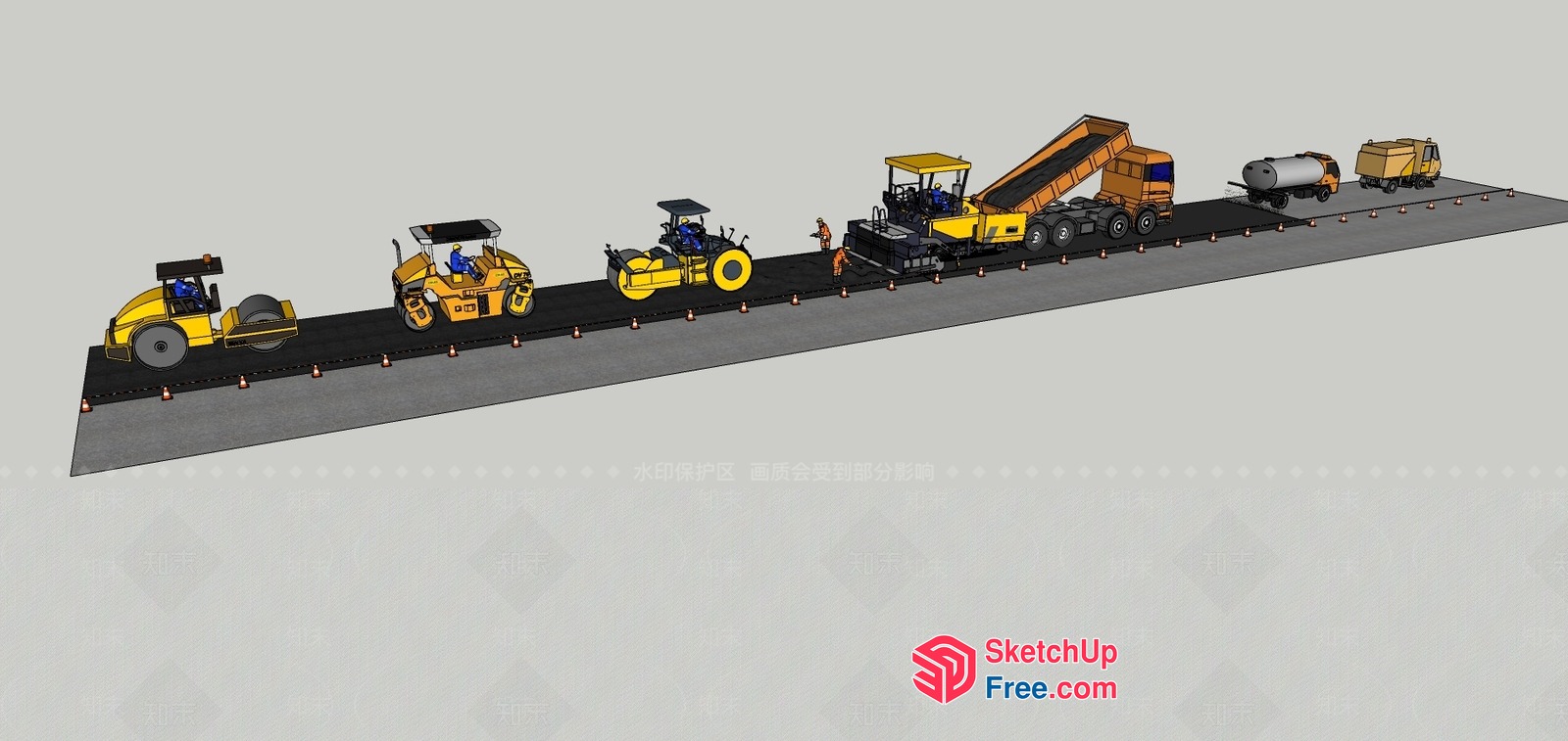 Road Construction Machinery And Equipment 3D SketchUp File