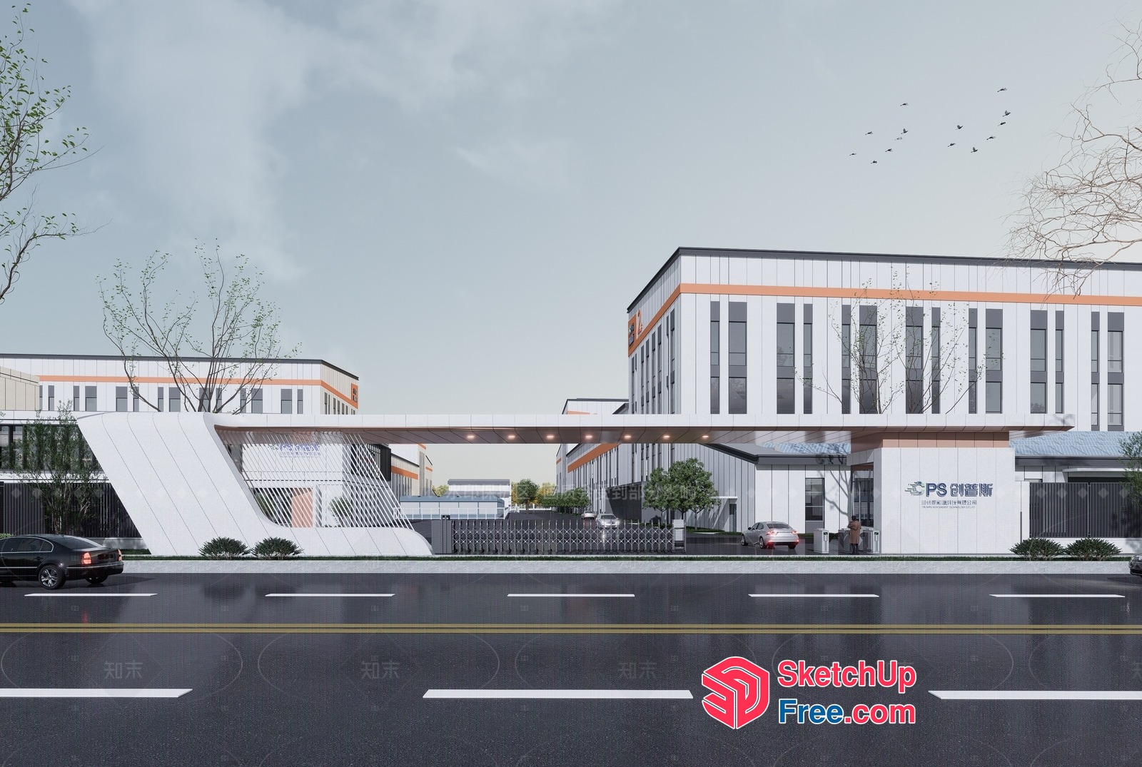 Modern Commercial Street Cladding 3D SketchUp File