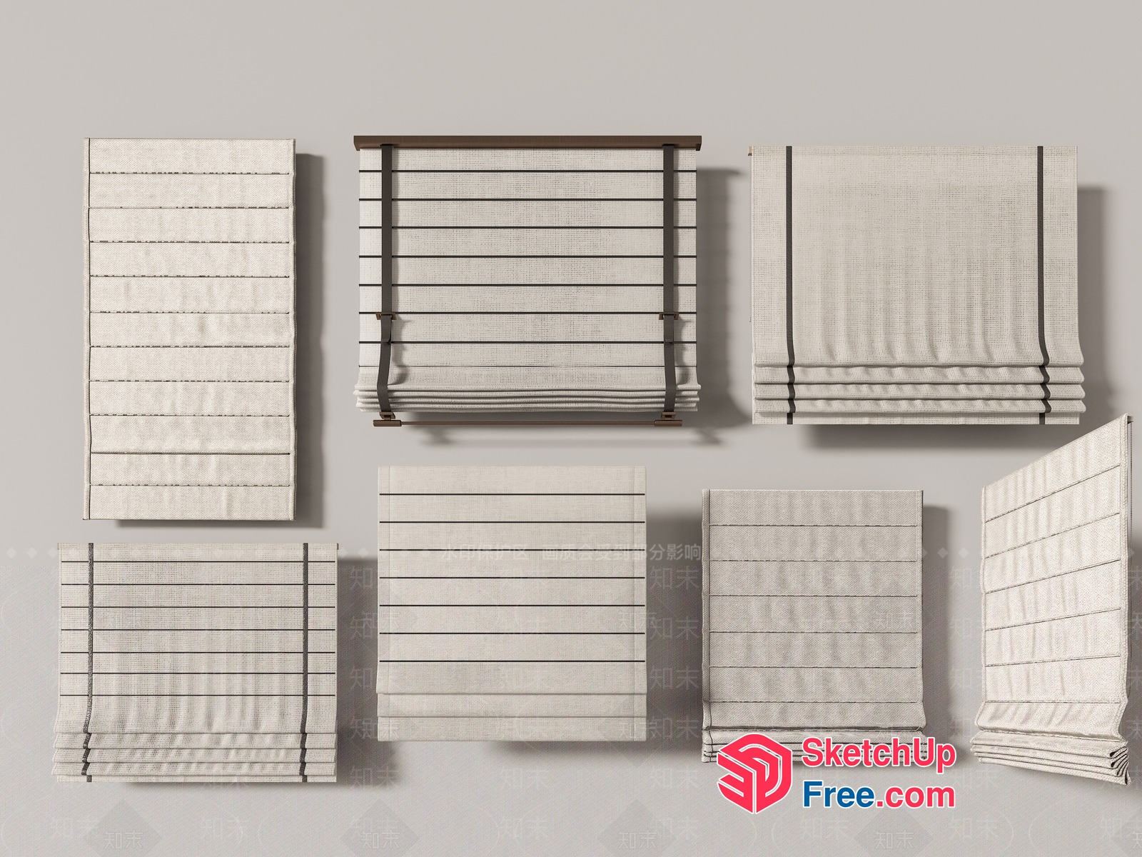 Japanese Style Window Blinds Collection 3D SketchUp File