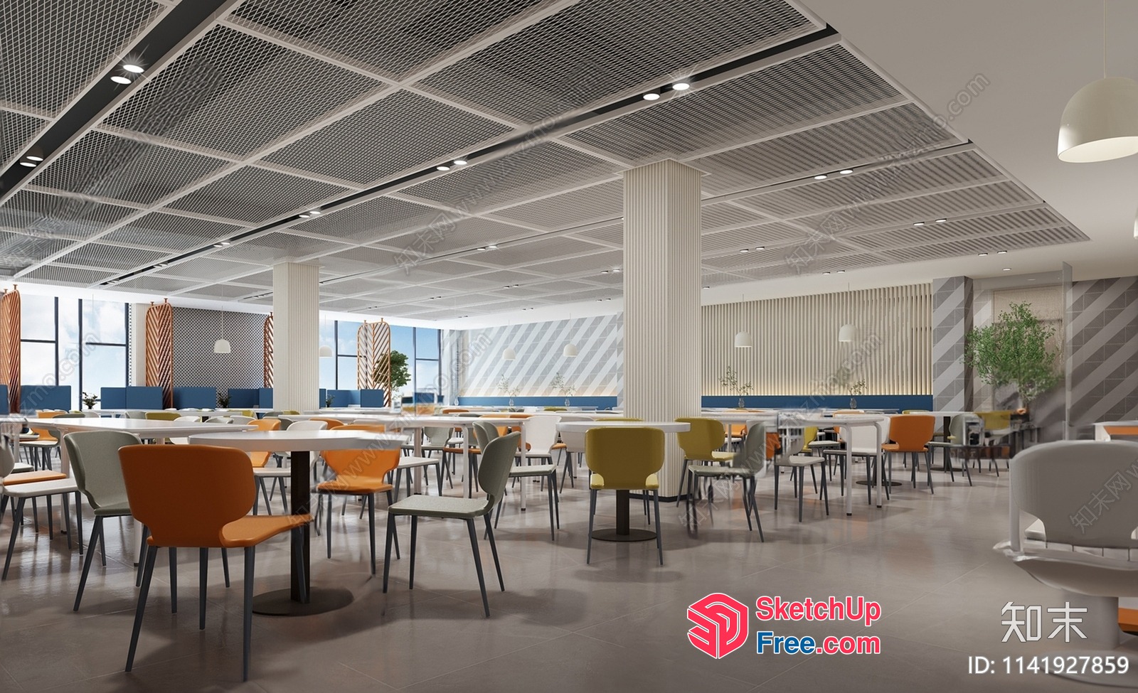 Modern Office Space With Sleek Furniture And Natural Light 3D SketchUp File
