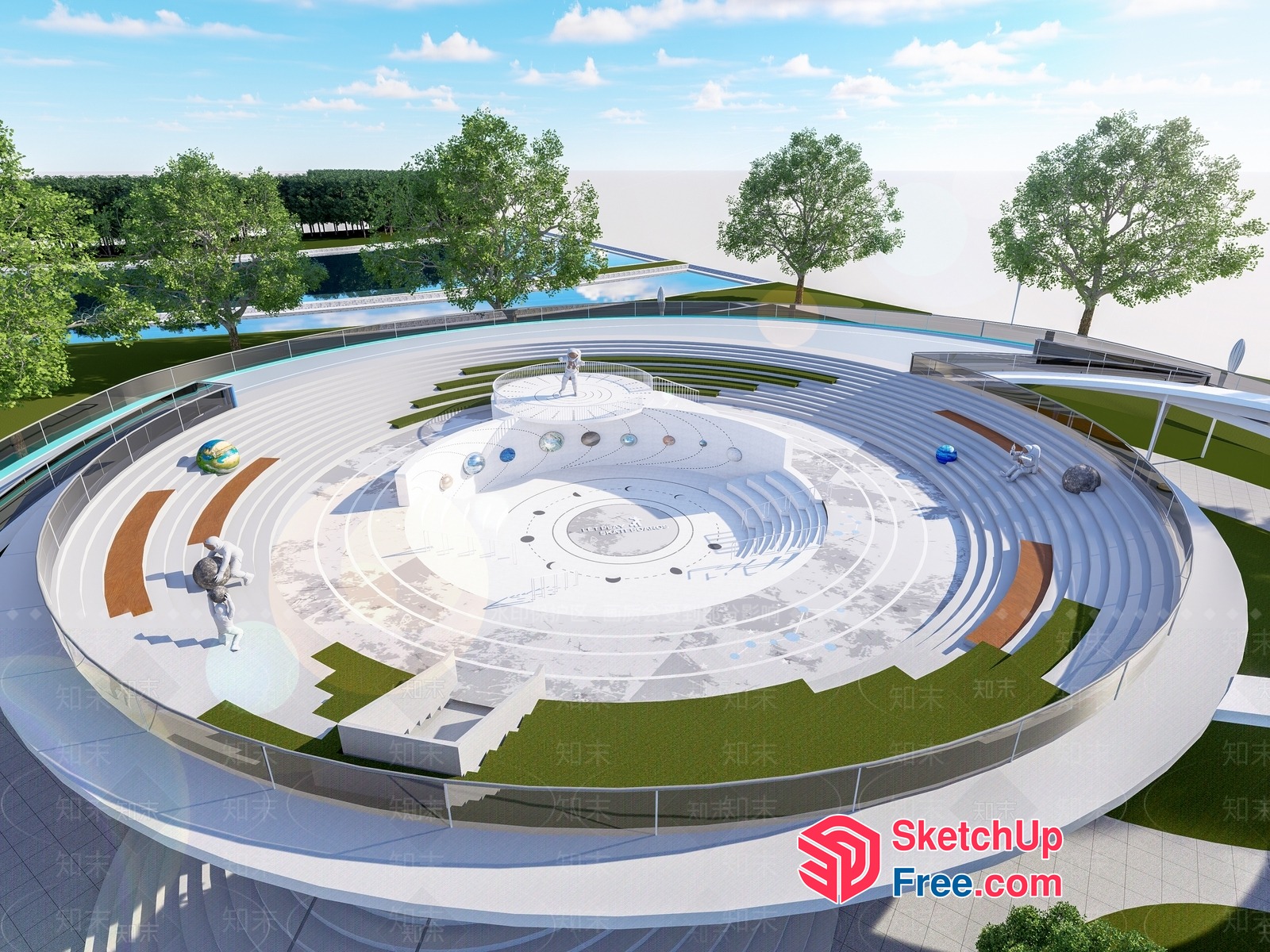 Futuristic Space-Themed Amphitheater 3D SketchUp File