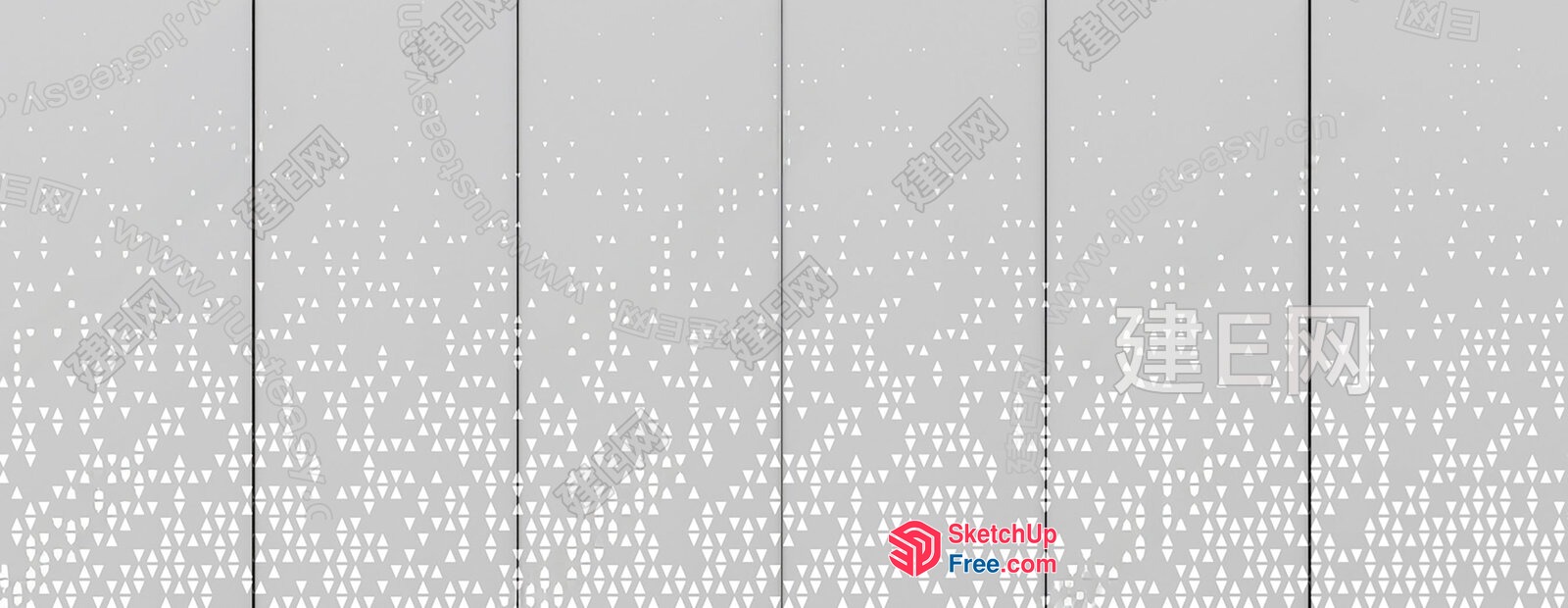 Triangular Patterned Wall 3D SketchUp File