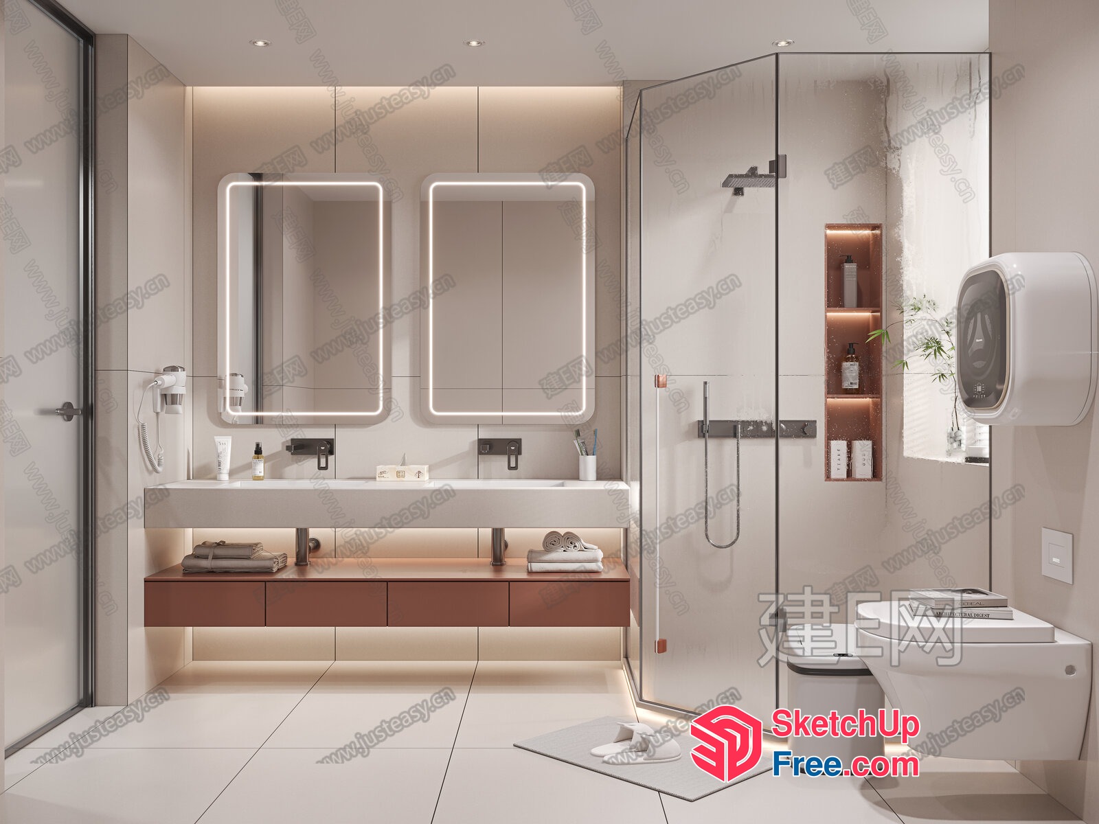Modern Bathroom With Sleek And Elegant Design 3D SketchUp File