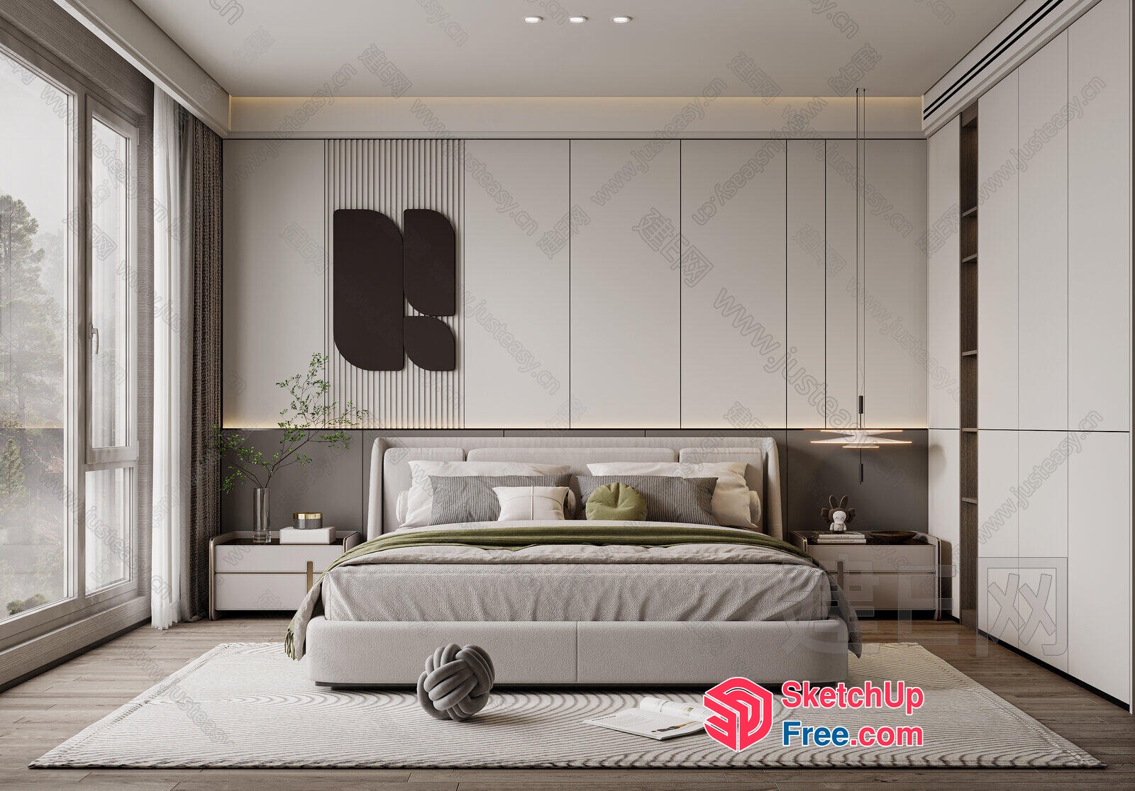 Elegant Modern Bedroom Design 3D SketchUp File