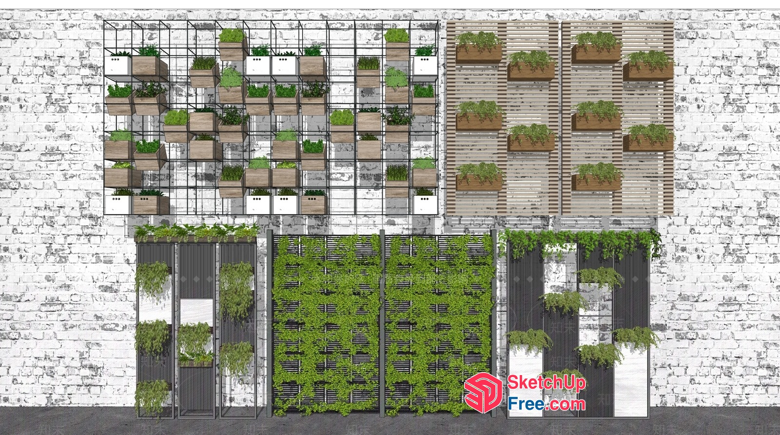 Modern Green Wall Design 3D SketchUp File